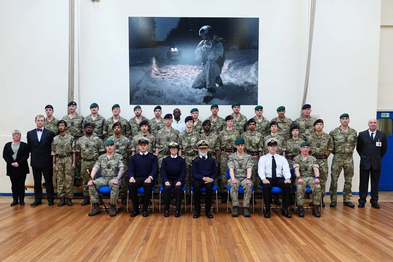 Prince Michael of Kent visits Royal Marines barracks in London to mark 30th anniversary as Commodore-In-Chief Maritime Reserves