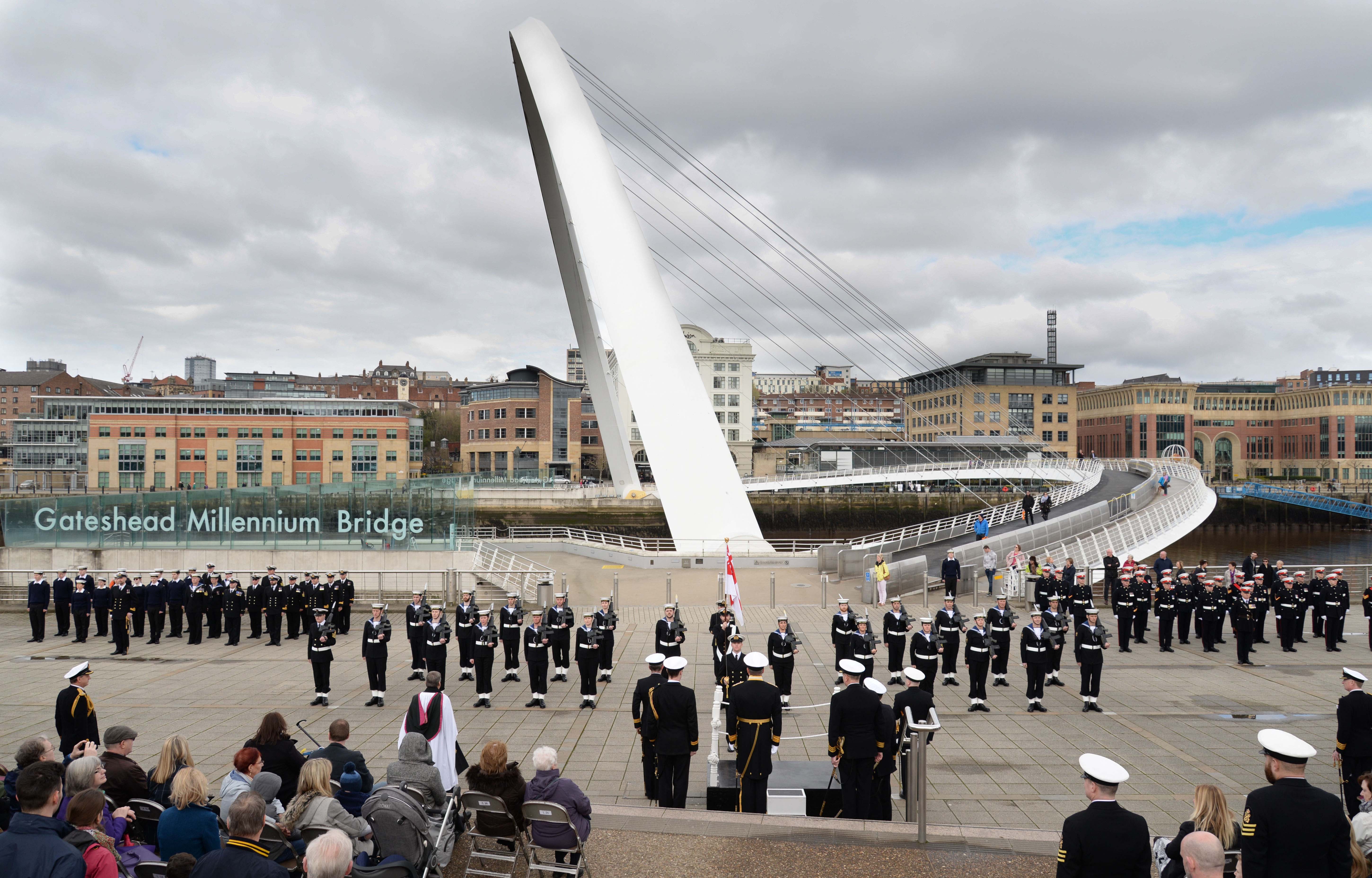 Divisions at HMS Calliope during the bases rededication 10 years ago