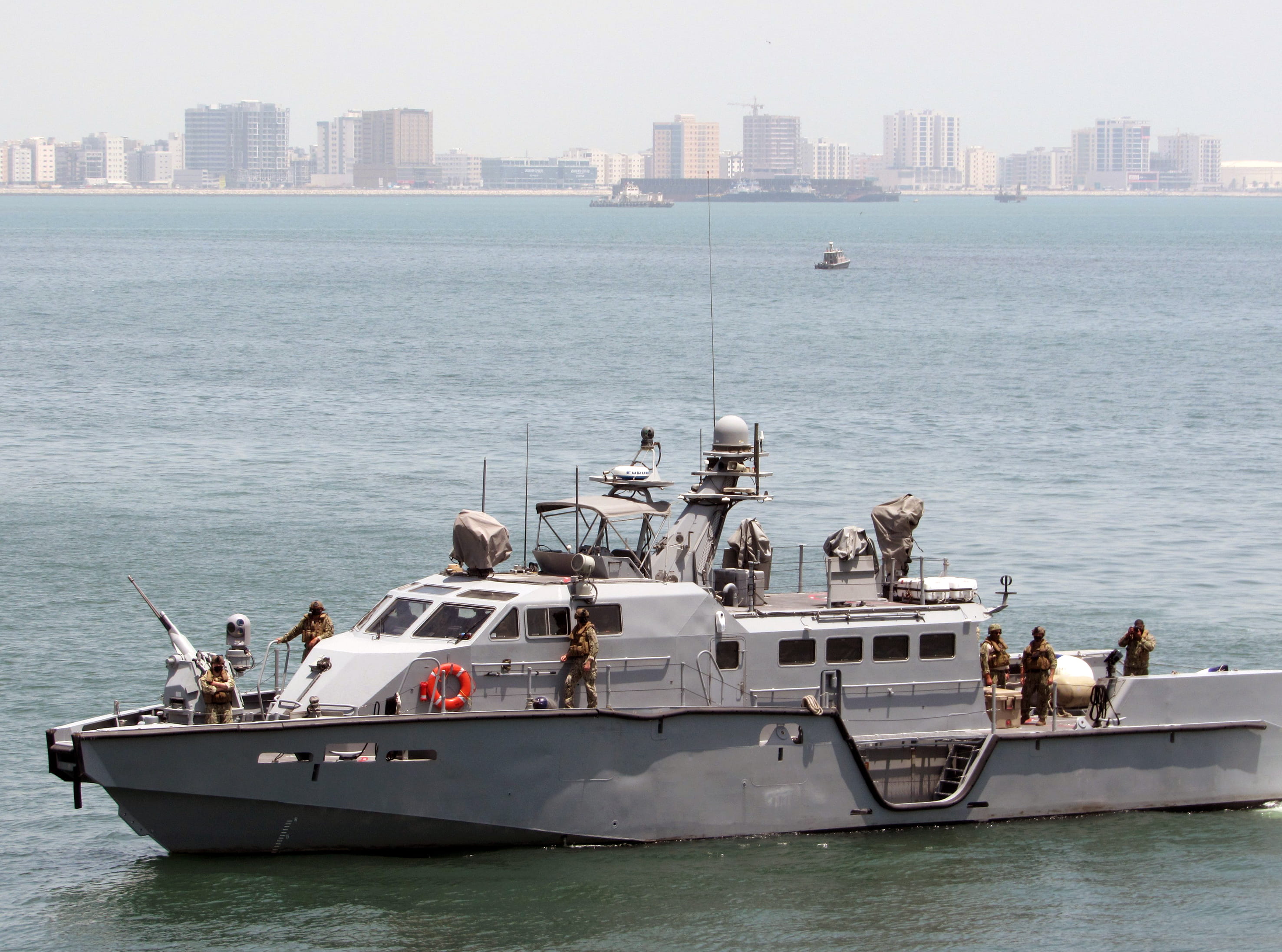 RFA Cardigan Bay adds US patrol boats to her family