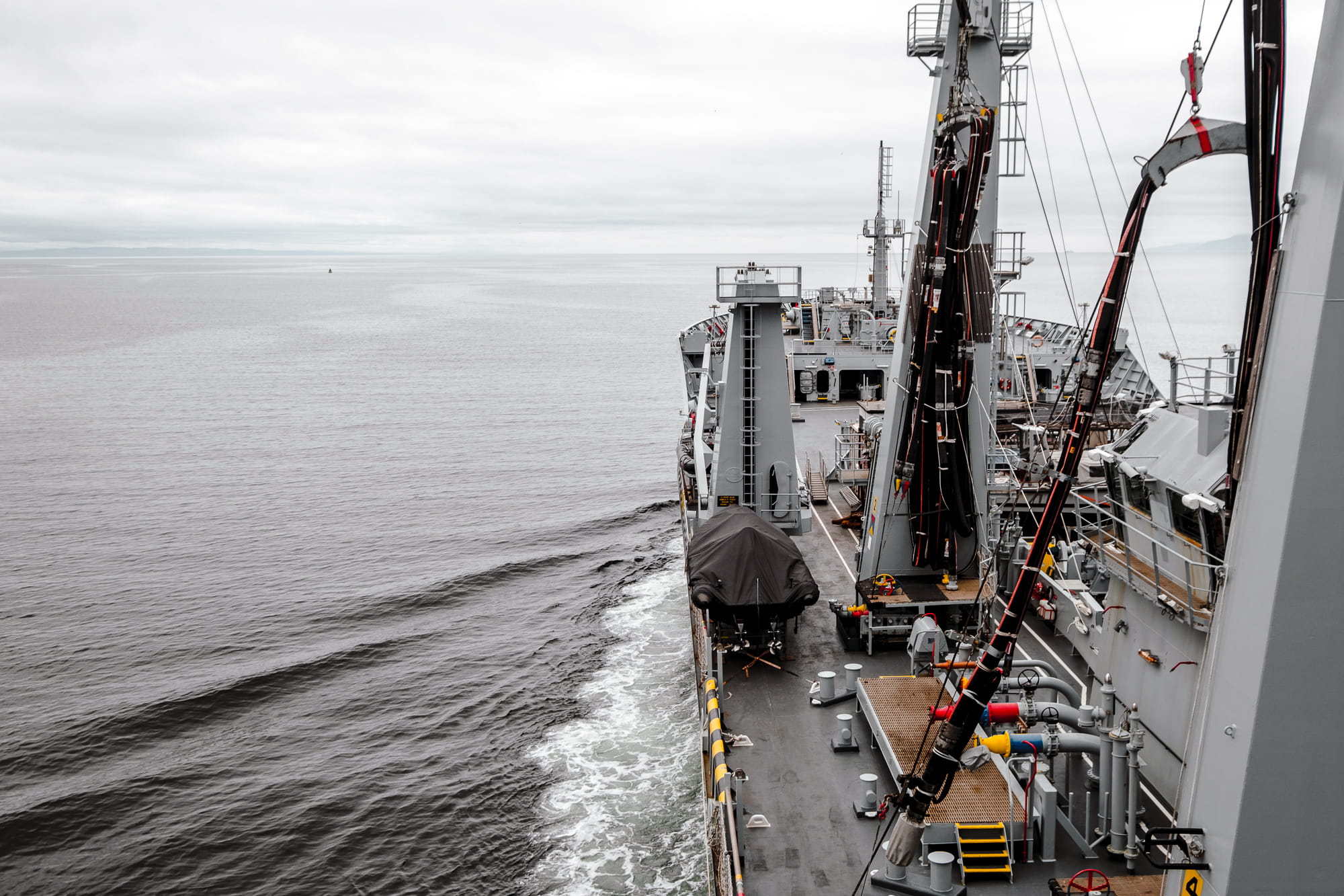 Wave Knight sails down the Firth of Clyde bound for the Caribbean