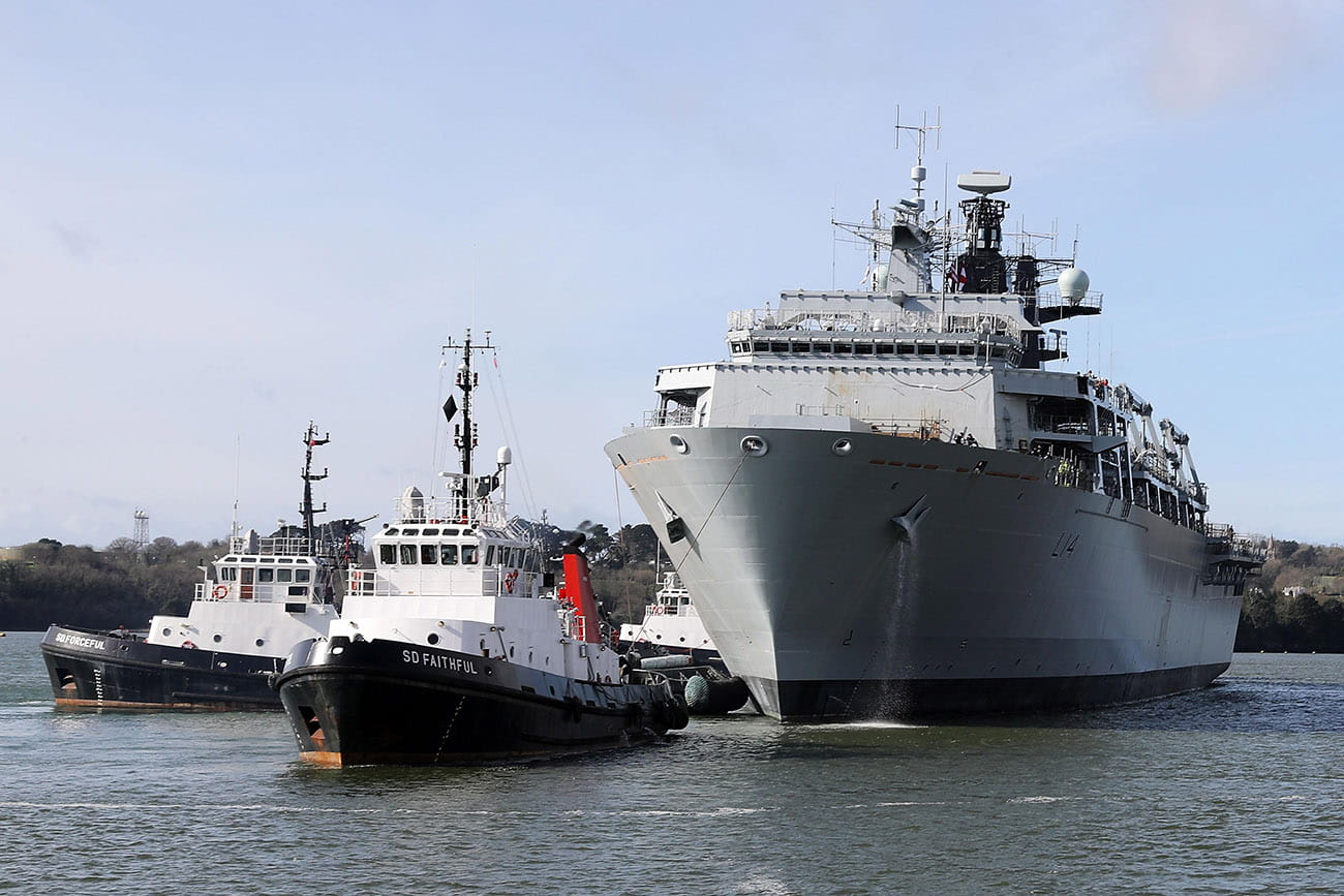 HMS Albion enters open water
