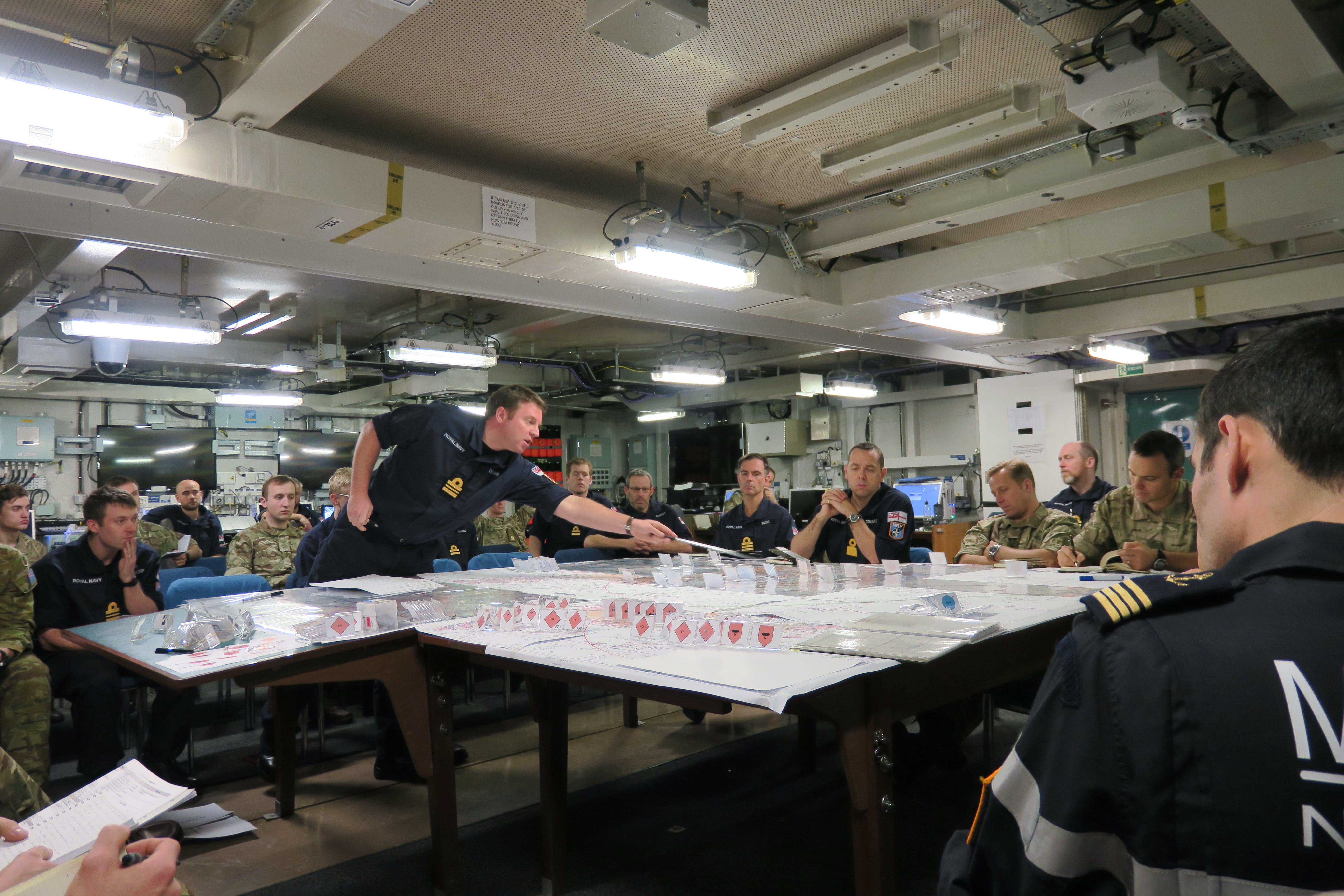 Exercise South West Sword being planned on board HMS Albion 