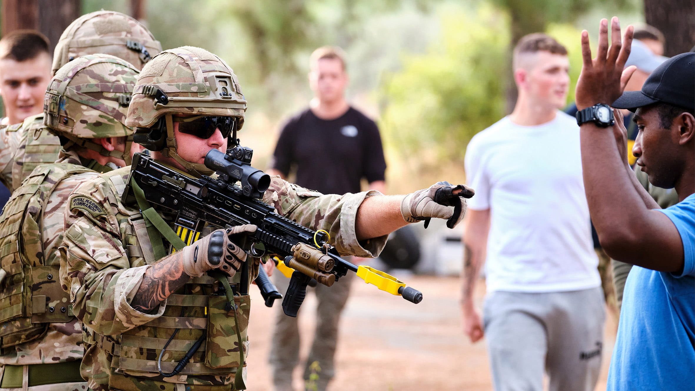 Royal Marines practise crowd control amid mock civil unrest on Cyprus
