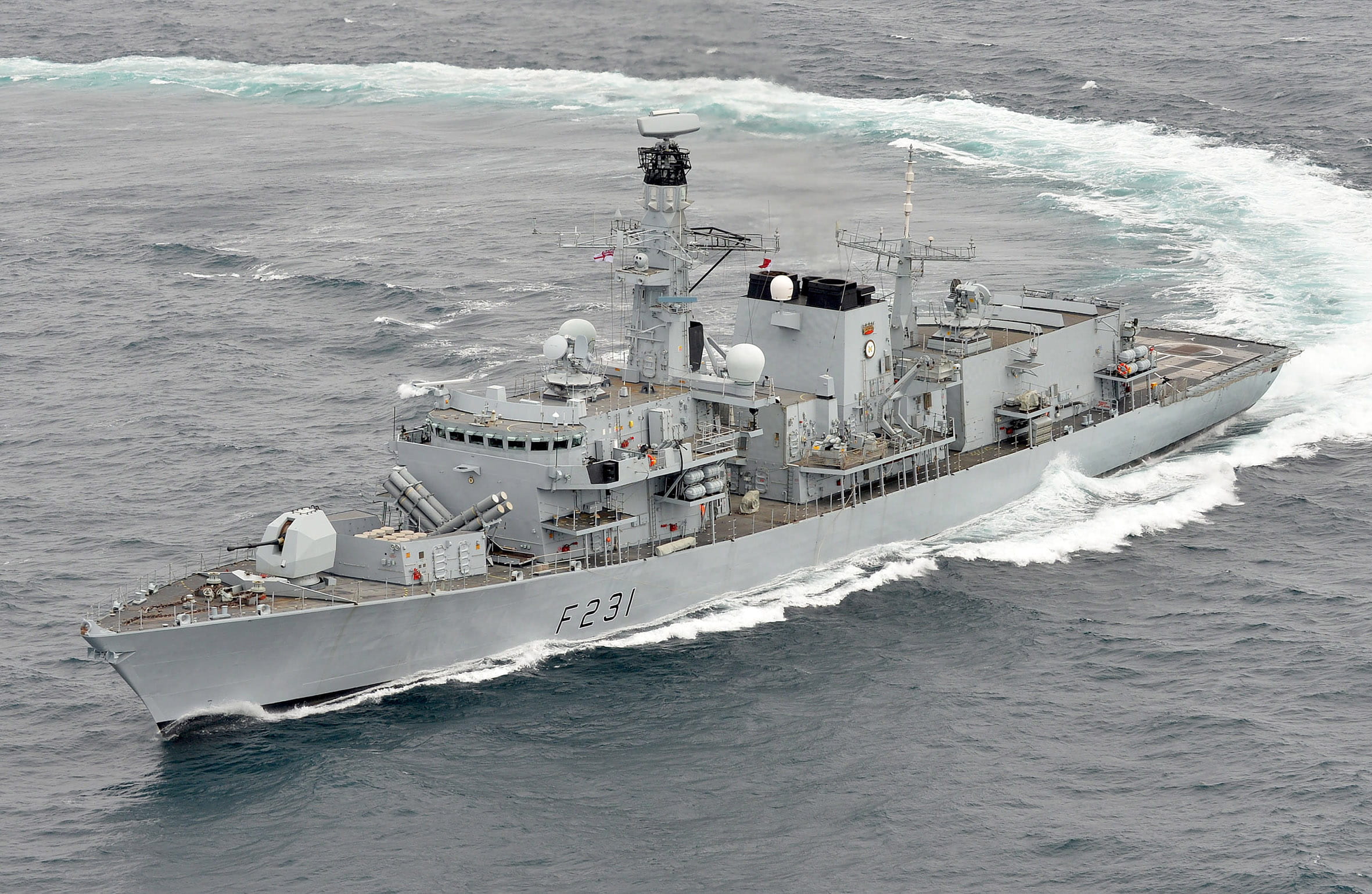 HMS Argyll turning at speed in 2014 before Sea Ceptor was installed HMS Argyll turning at speed in 2014 before Sea Ceptor was installed