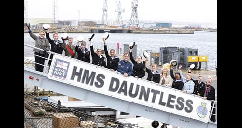 Veteran Wrens visit HMS Dauntless