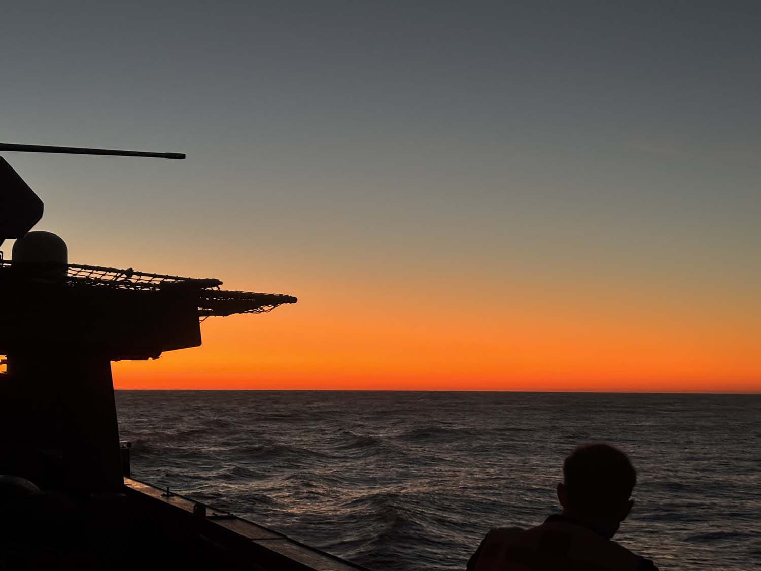A sunset from HMS Dauntless during Exercise Sky Shark