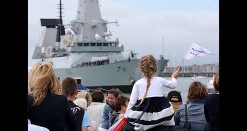 HMS Defender returns from the Middle East