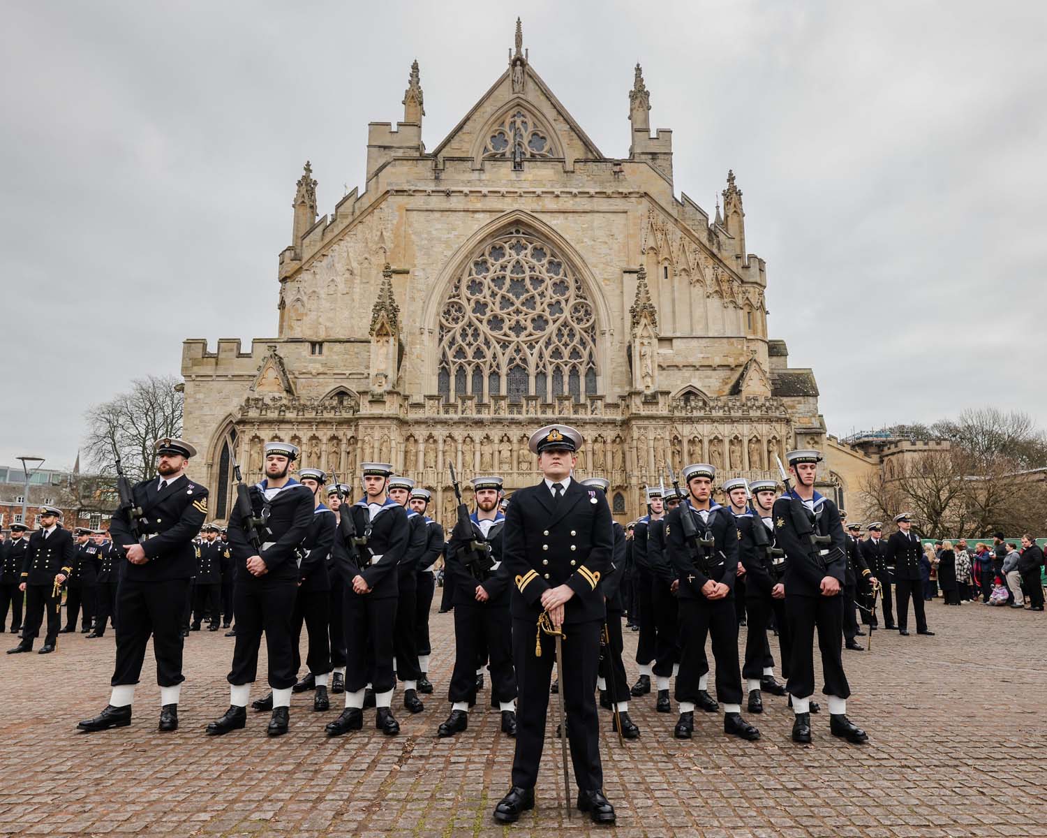 HMS Defender parades through Exeter city centre
