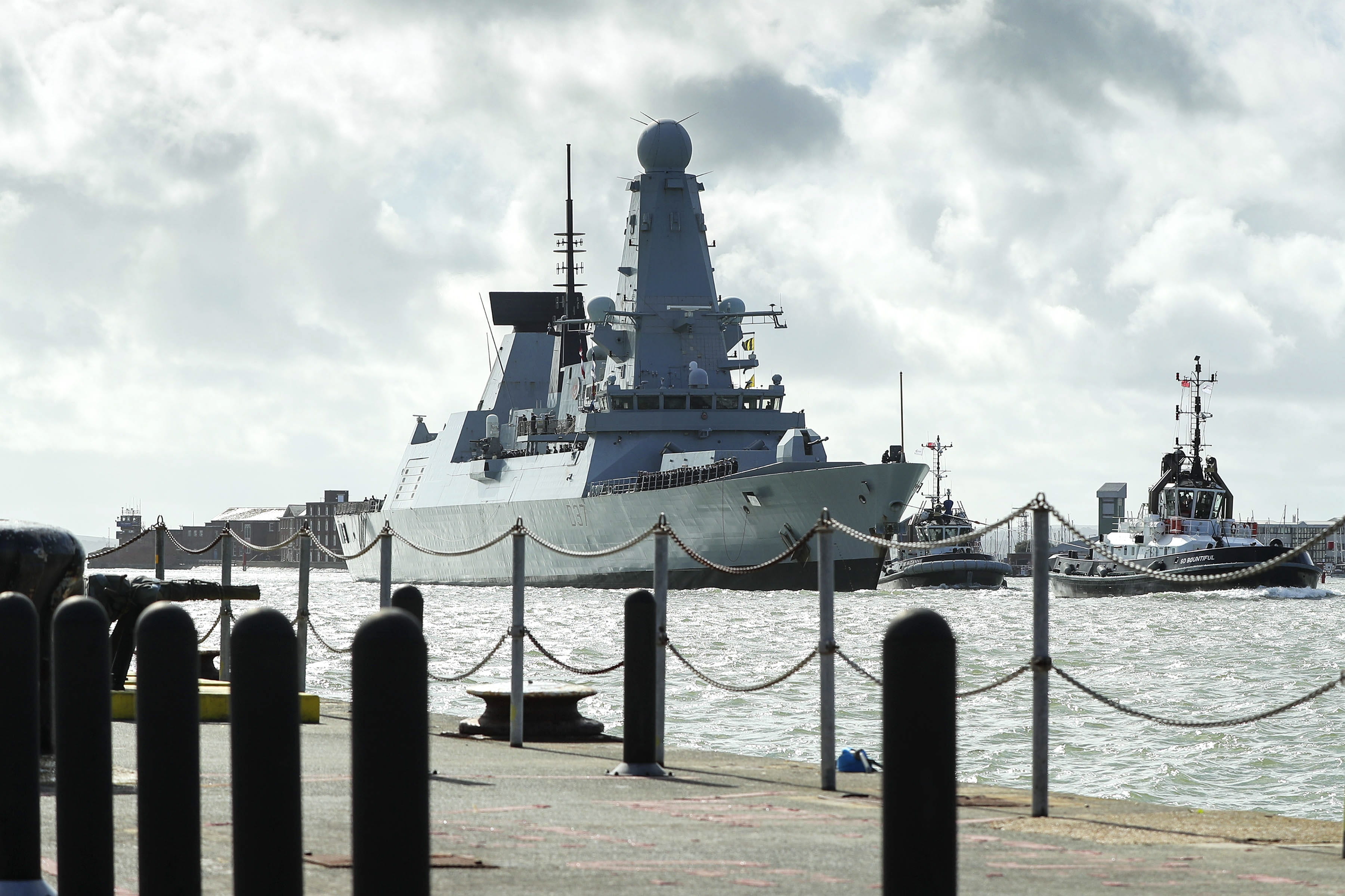HMS Duncan sailing into Portsmouth. Picture: LPhot Ben Corbett