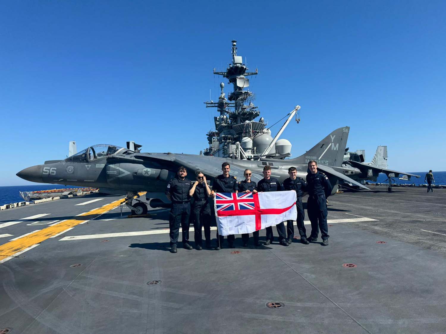 Sailors from HMS Duncan on board USS Wasp