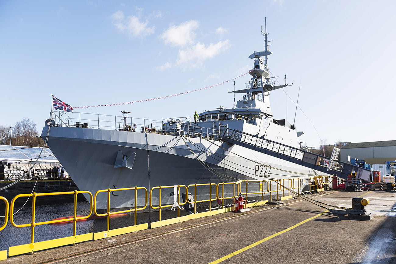 the first of five new patrol ships is named on the Clyde