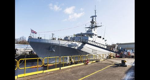 the first of five new patrol ships is named on the Clyde