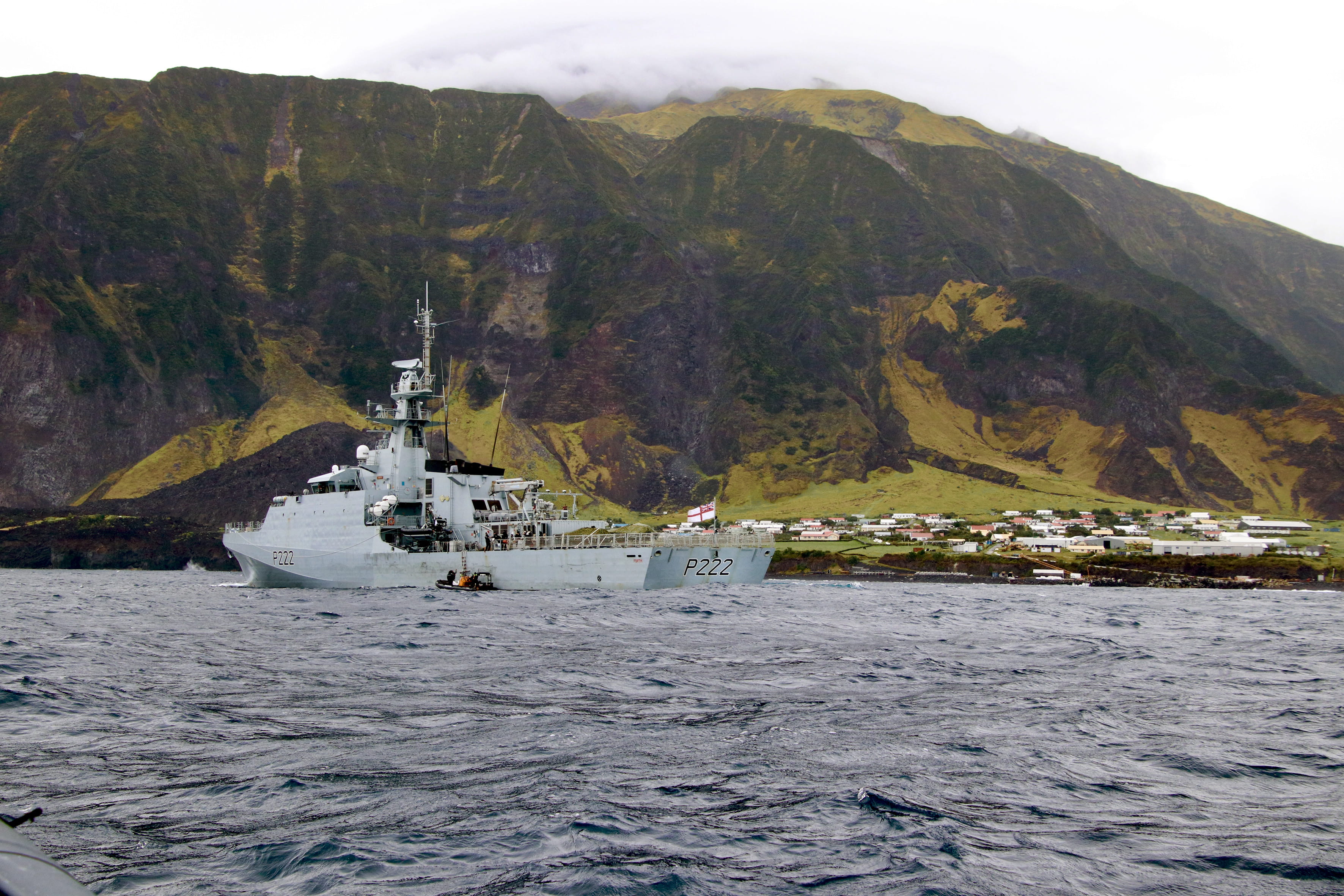 HMS Forth delivers the vaccine to Edinburgh of the Seven Seas in Tristan HMS Forth delivers the vaccine to Edinburgh of the Seven Seas in Tristan