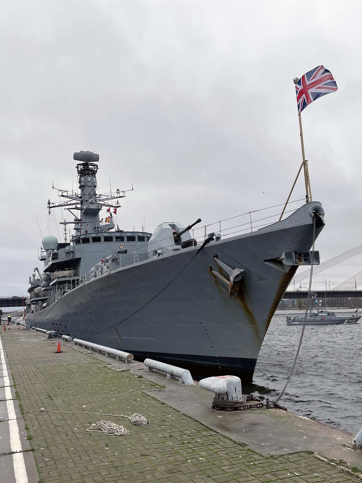 HMS Iron Duke alongside in Riga
