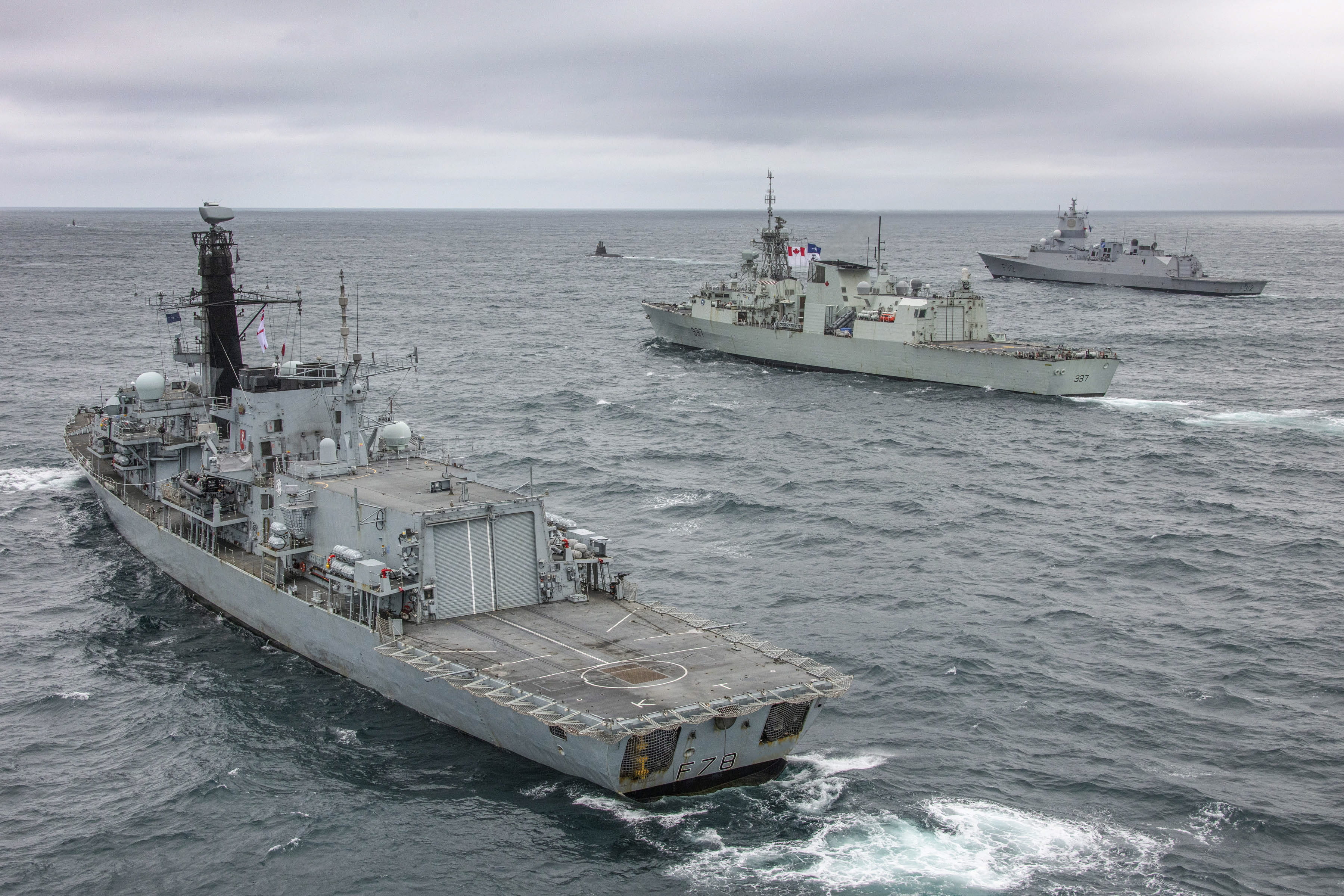 HMS Kent and HMS Westminster join allies for NATO exercise off Iceland. Picture: LPhot Dan Rosenbaum