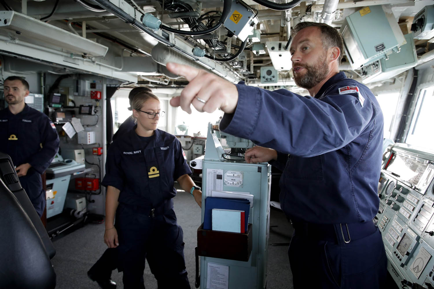 Navigator 'Navs' Lt Webber and Commandering Officer, Commander Will Blackett