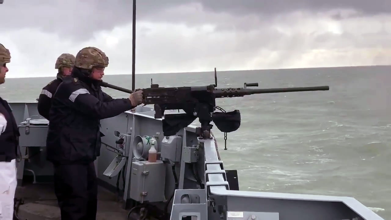 LS Mikey Benbow fires the 50 cal on Lancaster for the first time LS Mikey Benbow fires the 50 cal on Lancaster for the first time