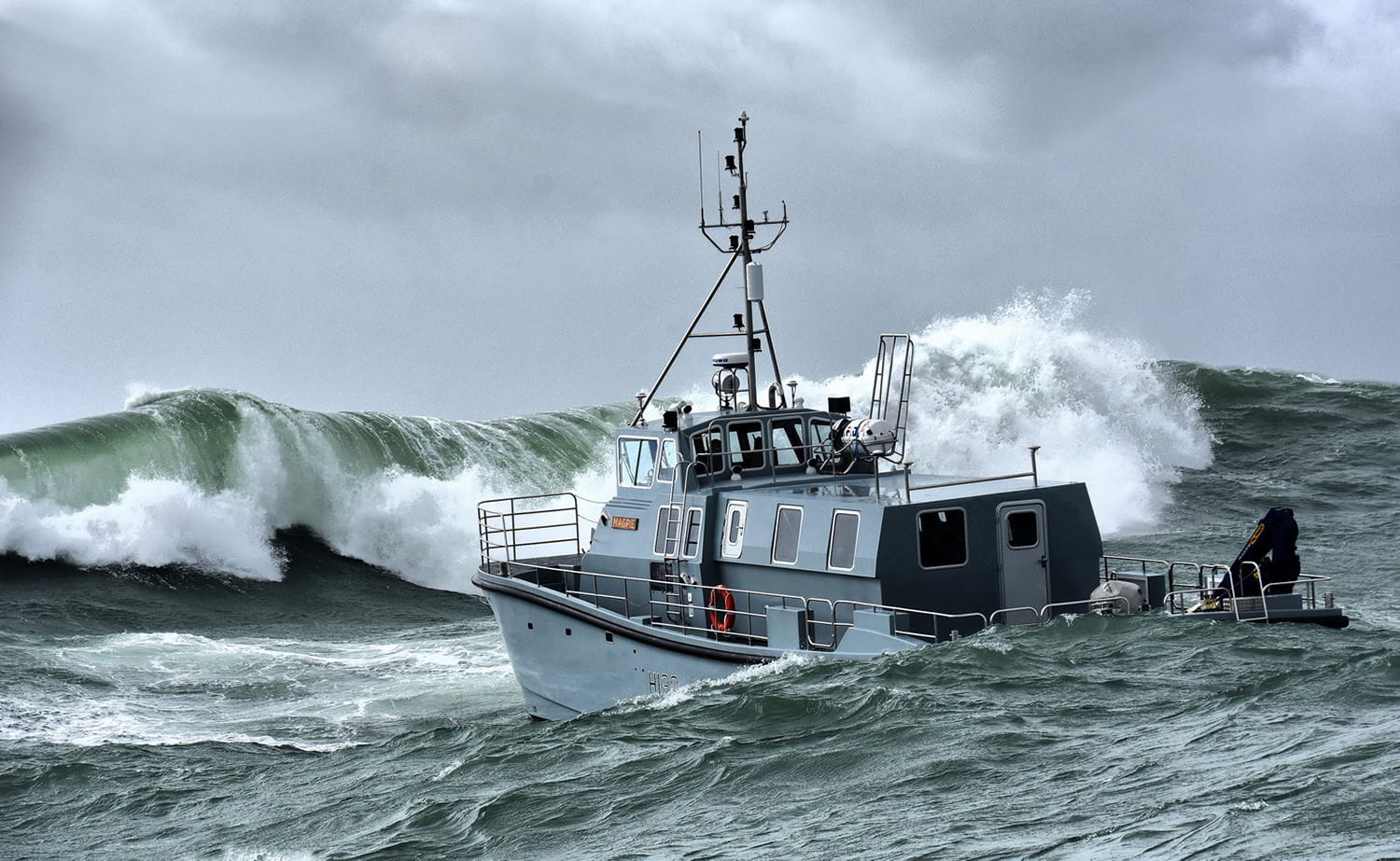 New survey ship HMS Magpie on sea trials