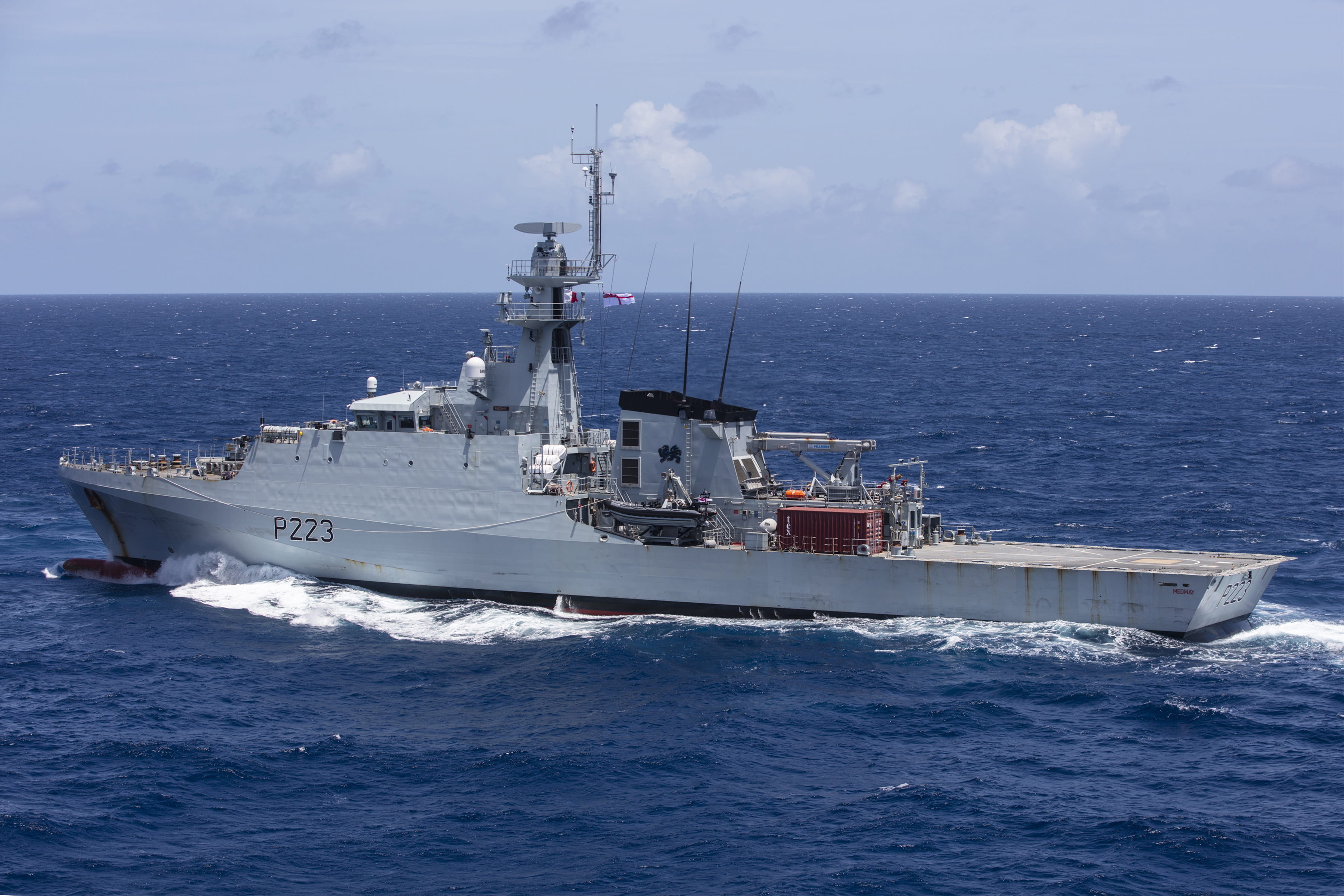 HMS Medway on patrol in the Caribbean