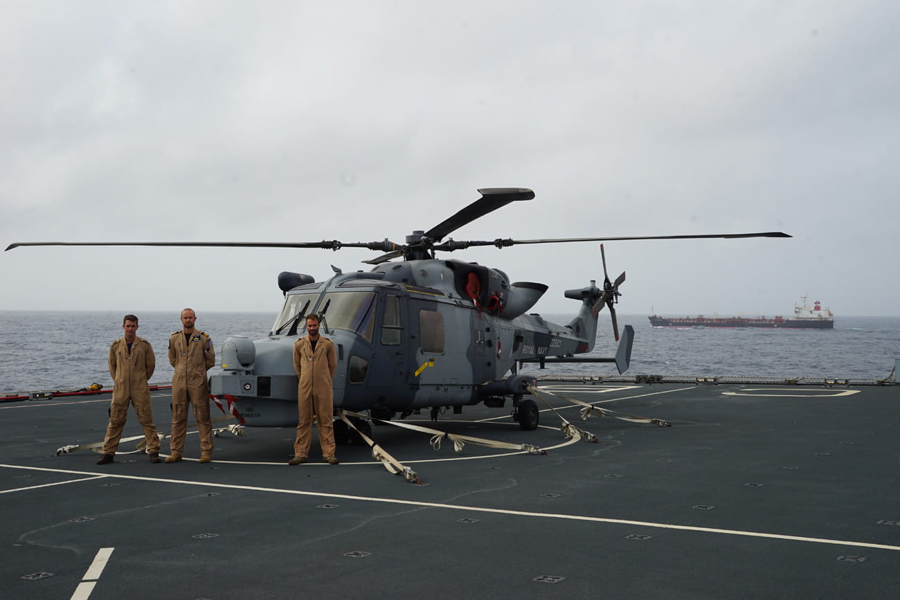 Royal Navy air crew rescues last survivor of sunken tanker
