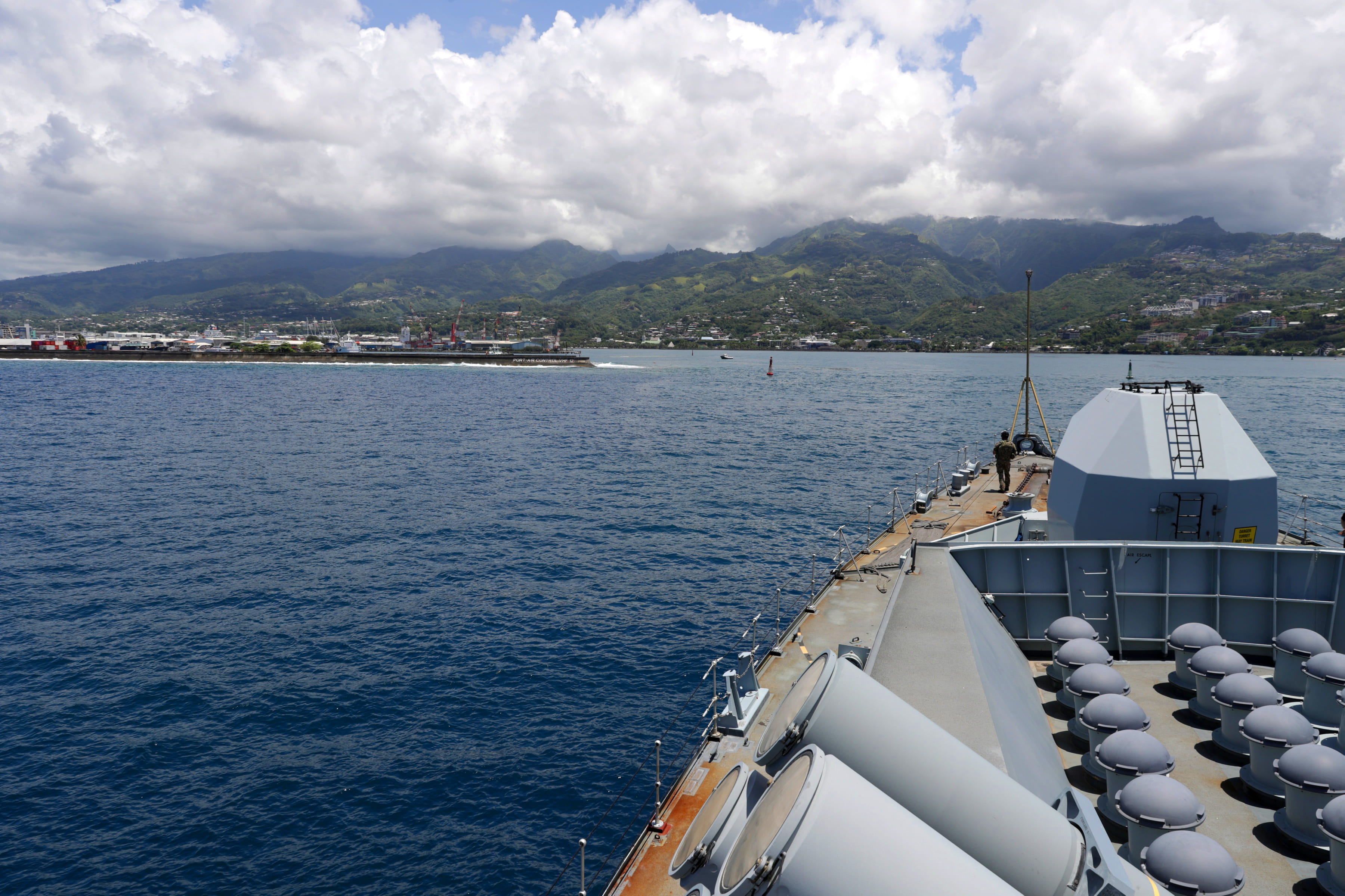 HMS Montrose visited Tahiti as part of its 5,500-mile journey from South America to New Zealand