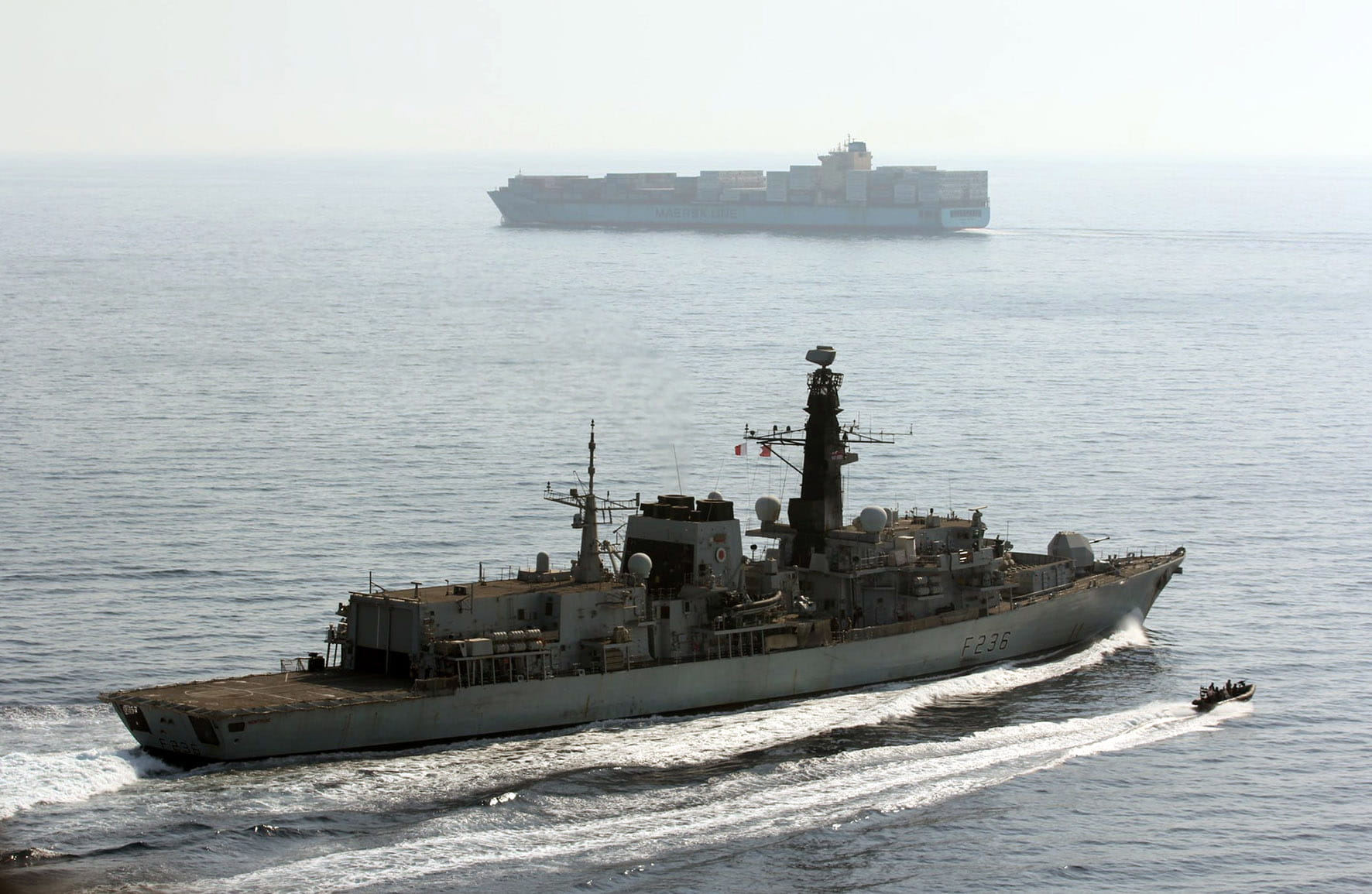 Montrose sails in company with a merchant ship in the southern Gulf Montrose sails in company with a merchant ship in the southern Gulf