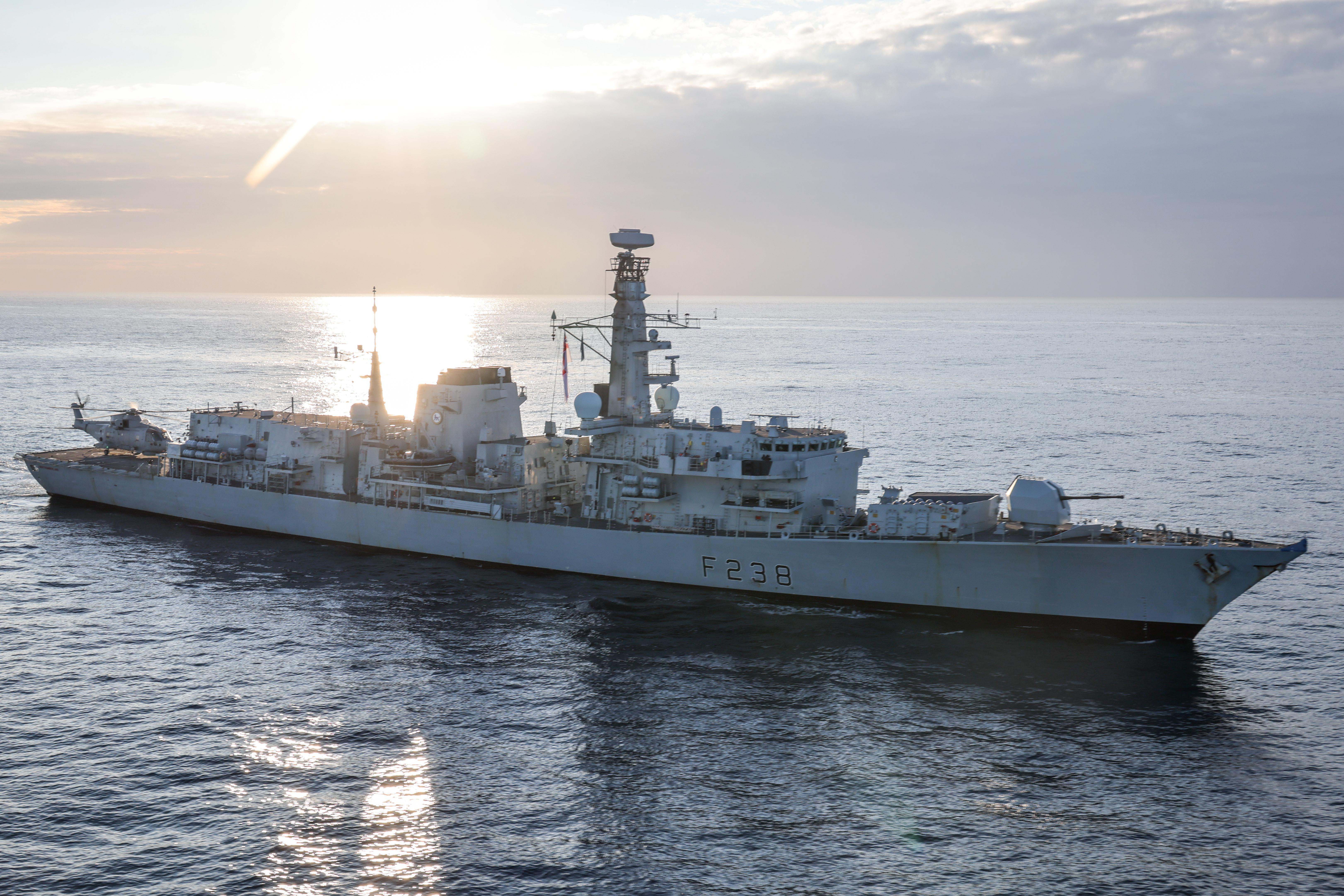 HMS Northumberland on patrol in the Arctic in 2022