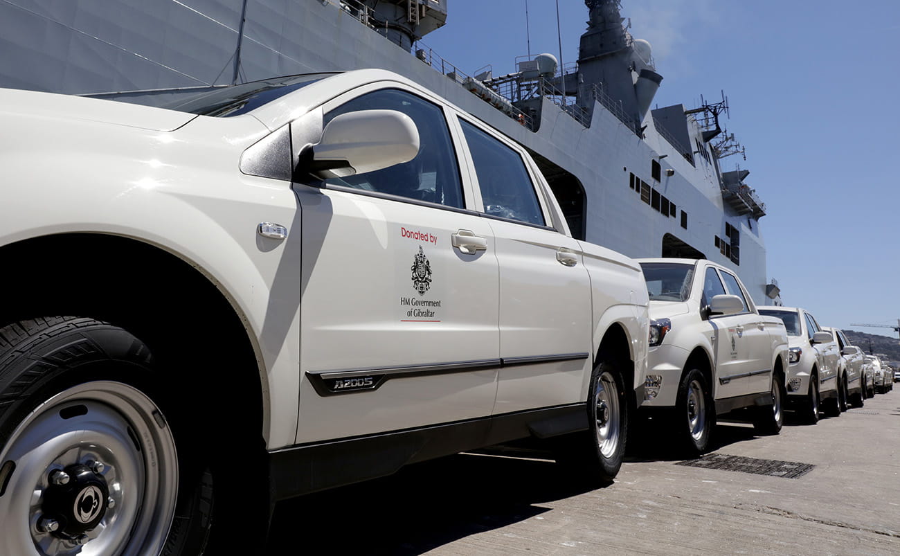 HM Government Gibraltar contribute to HMS Ocean aid for Hurricane Irma