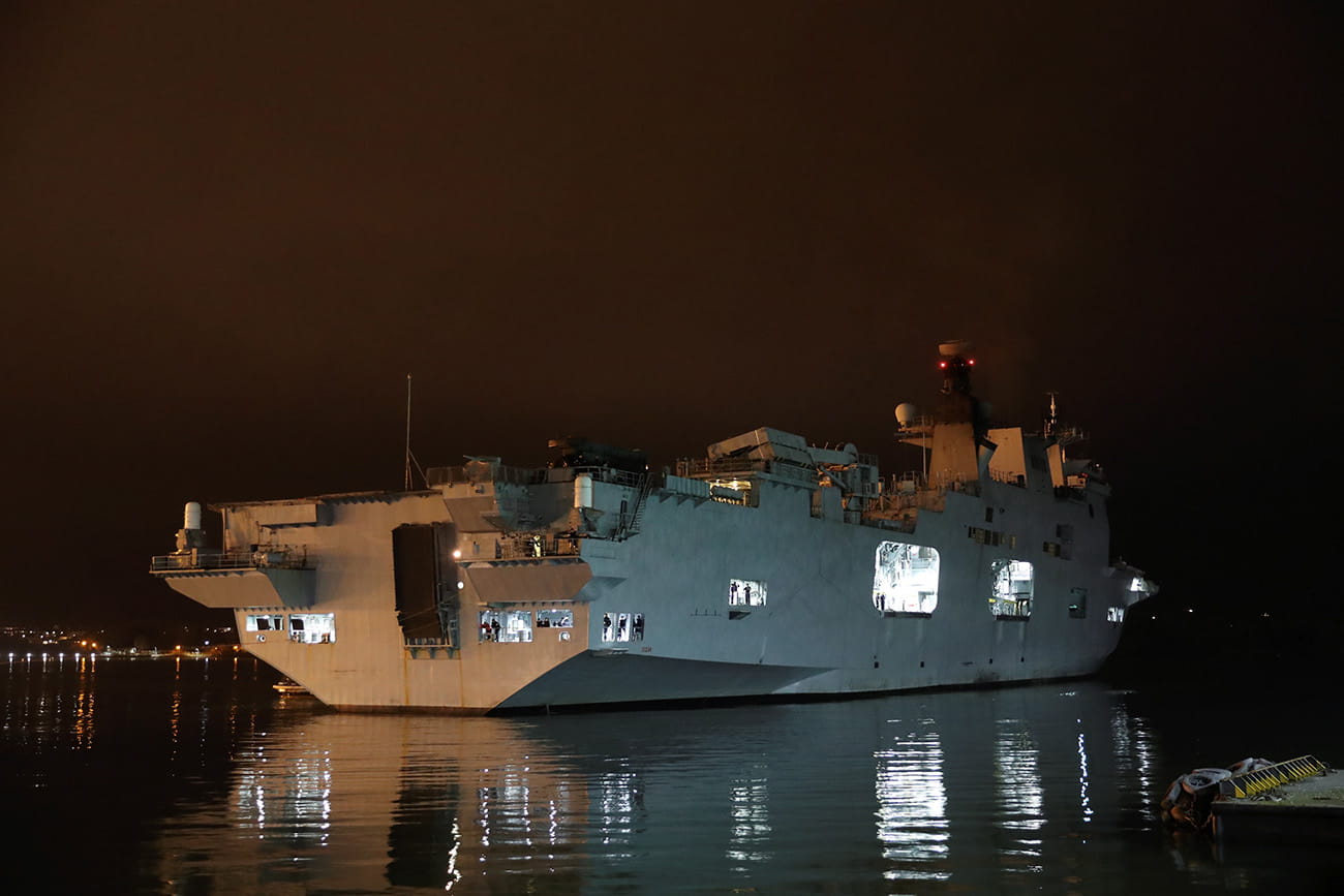 HMS Ocean arrives home early