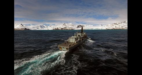 Ice, ice Navy as HMS Portland visits South Georgia