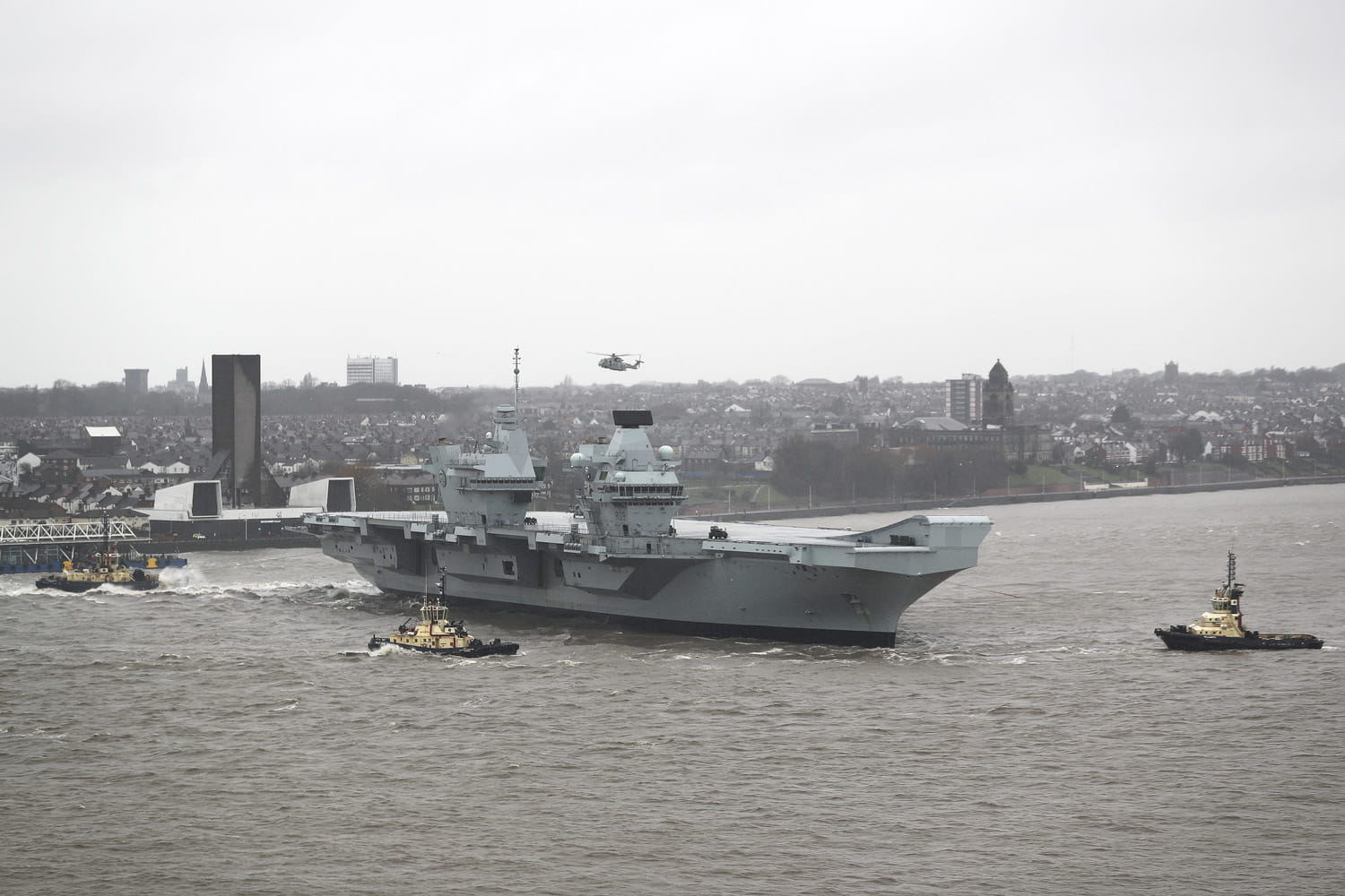 HMS Prince of Wales arriving in Liverpool