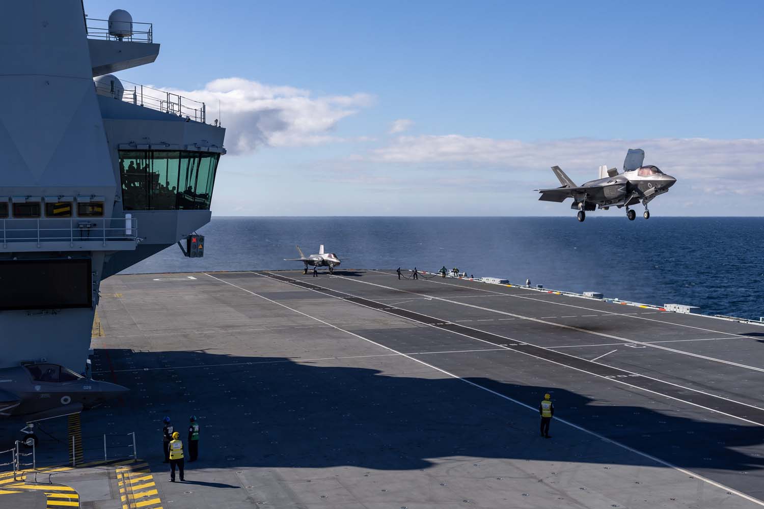 F-35B jets come into land on HMS Prince of Wales