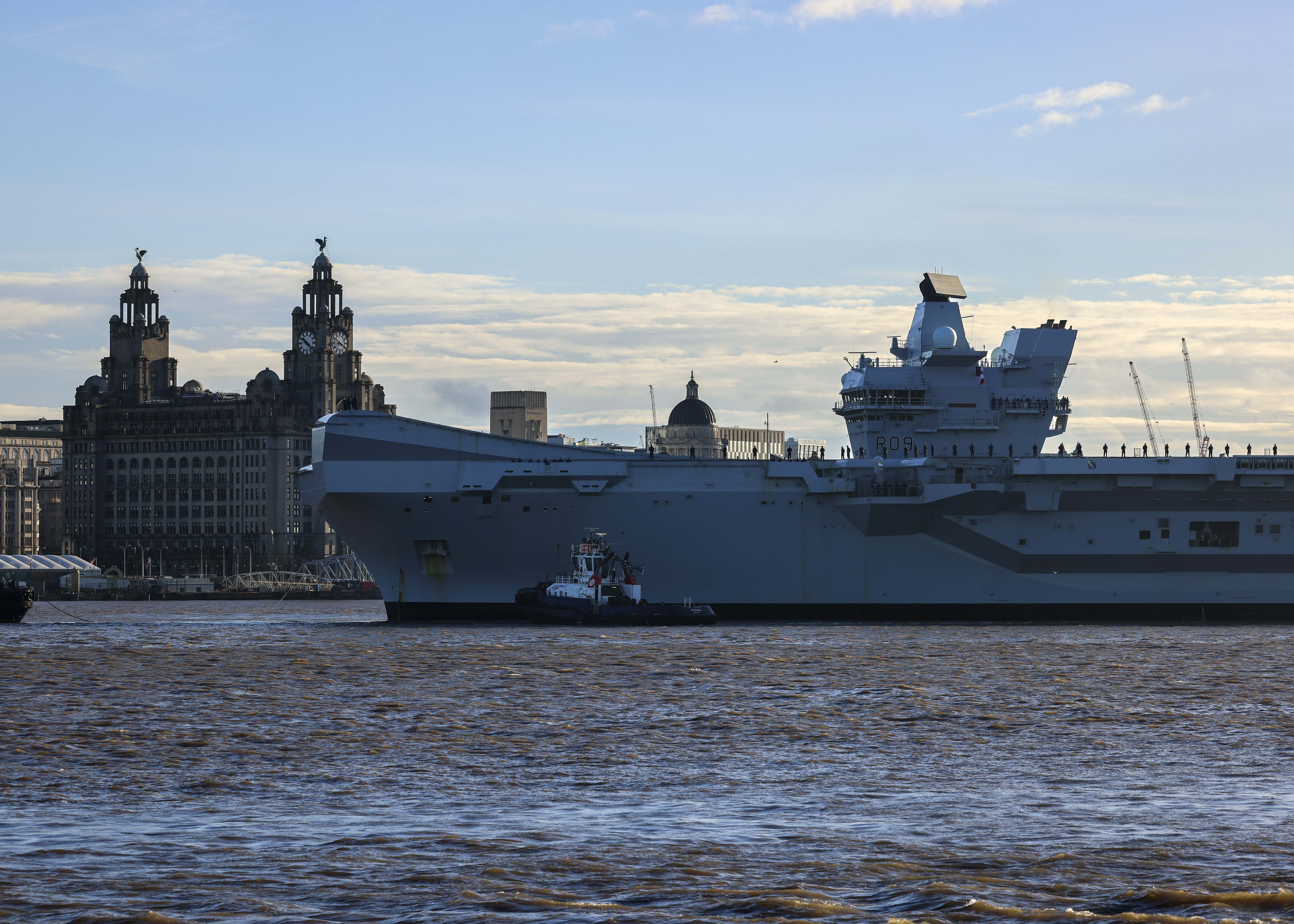 HMS Prince of Wales arrives in Liverpool