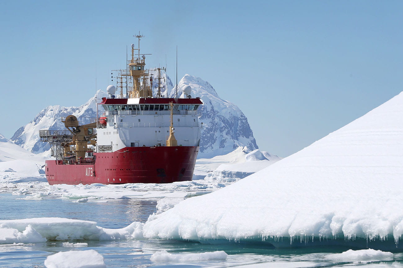 HMS Protector returns to remote Antarctic island