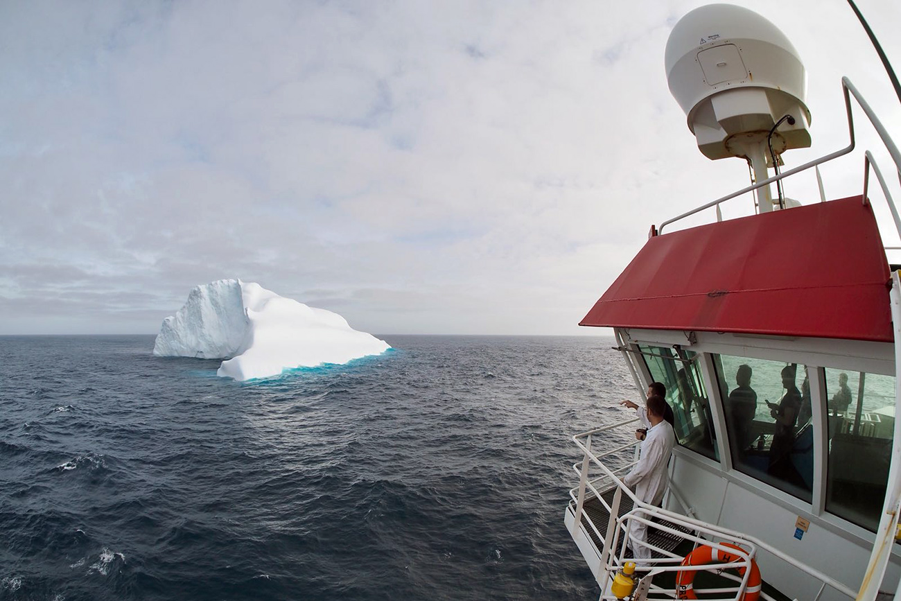 First iceberg of the season for HMS Protector