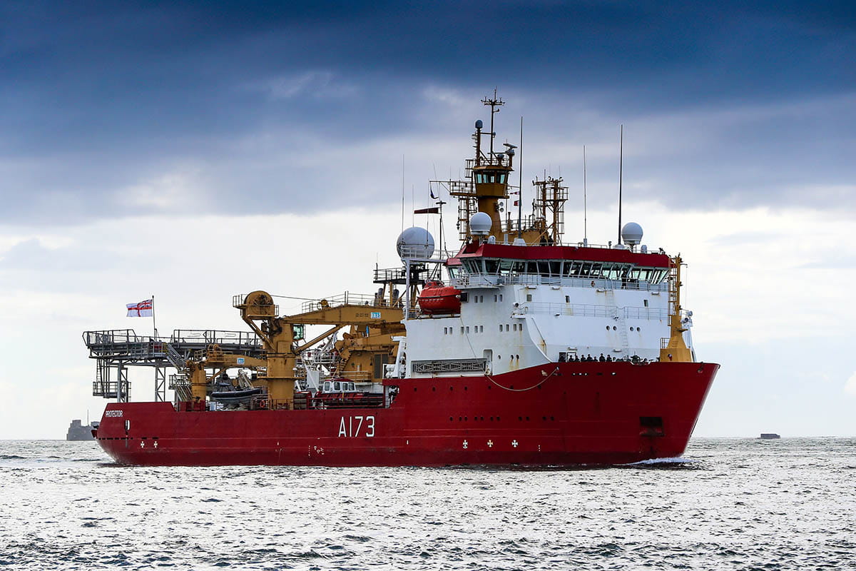 HMS Protector travelled 136,608 nautical miles since she departed UK shores back in 2015.