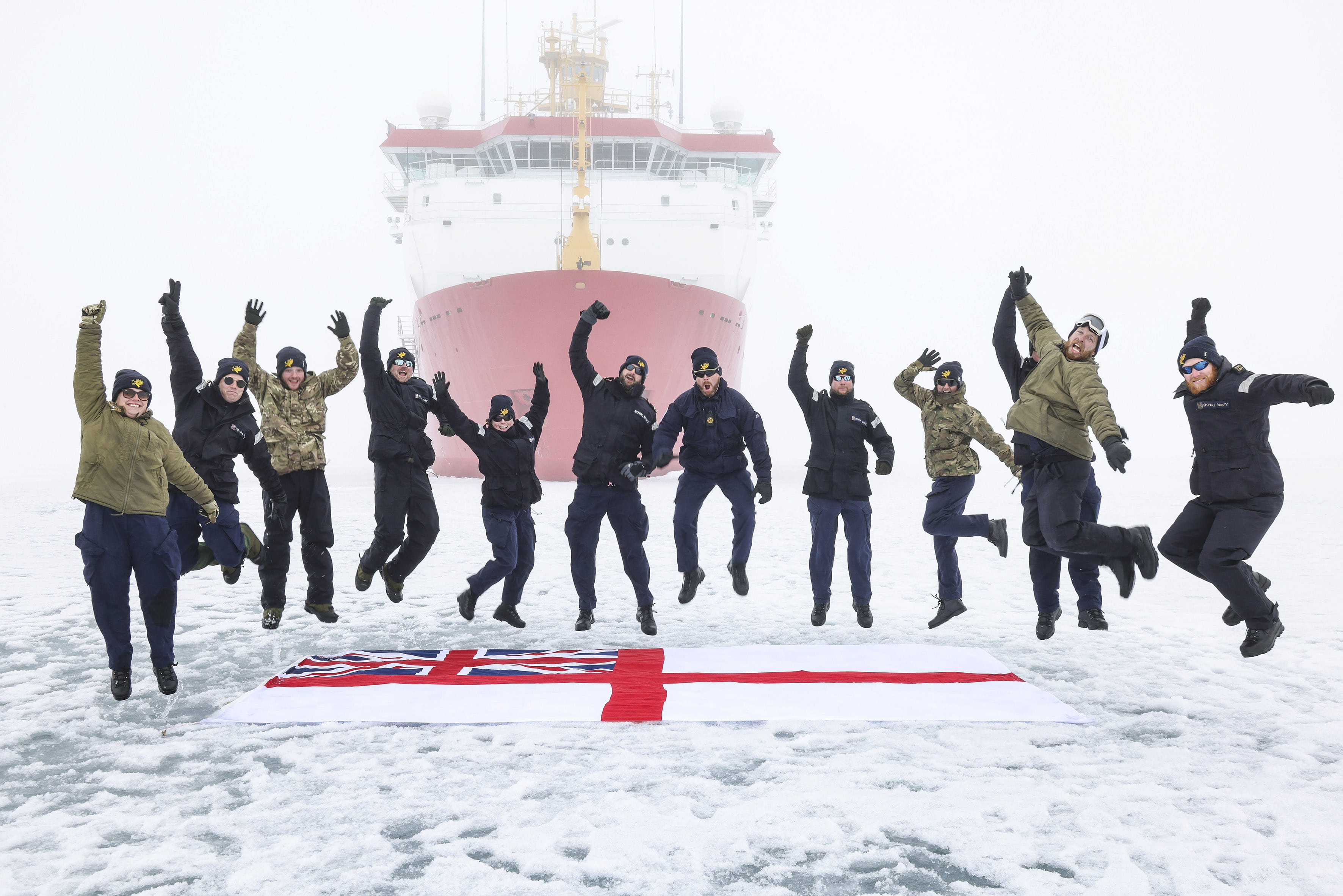 Top of the World, Ma - Protector's sailors celebrate getting within 1050km of the North Pole Top of the World, Ma - Protector's sailors celebrate getting within 1050km of the North Pole