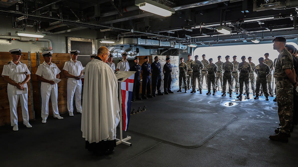 The service was attended by sailors, airmen, Royal Marines and Bandsmen