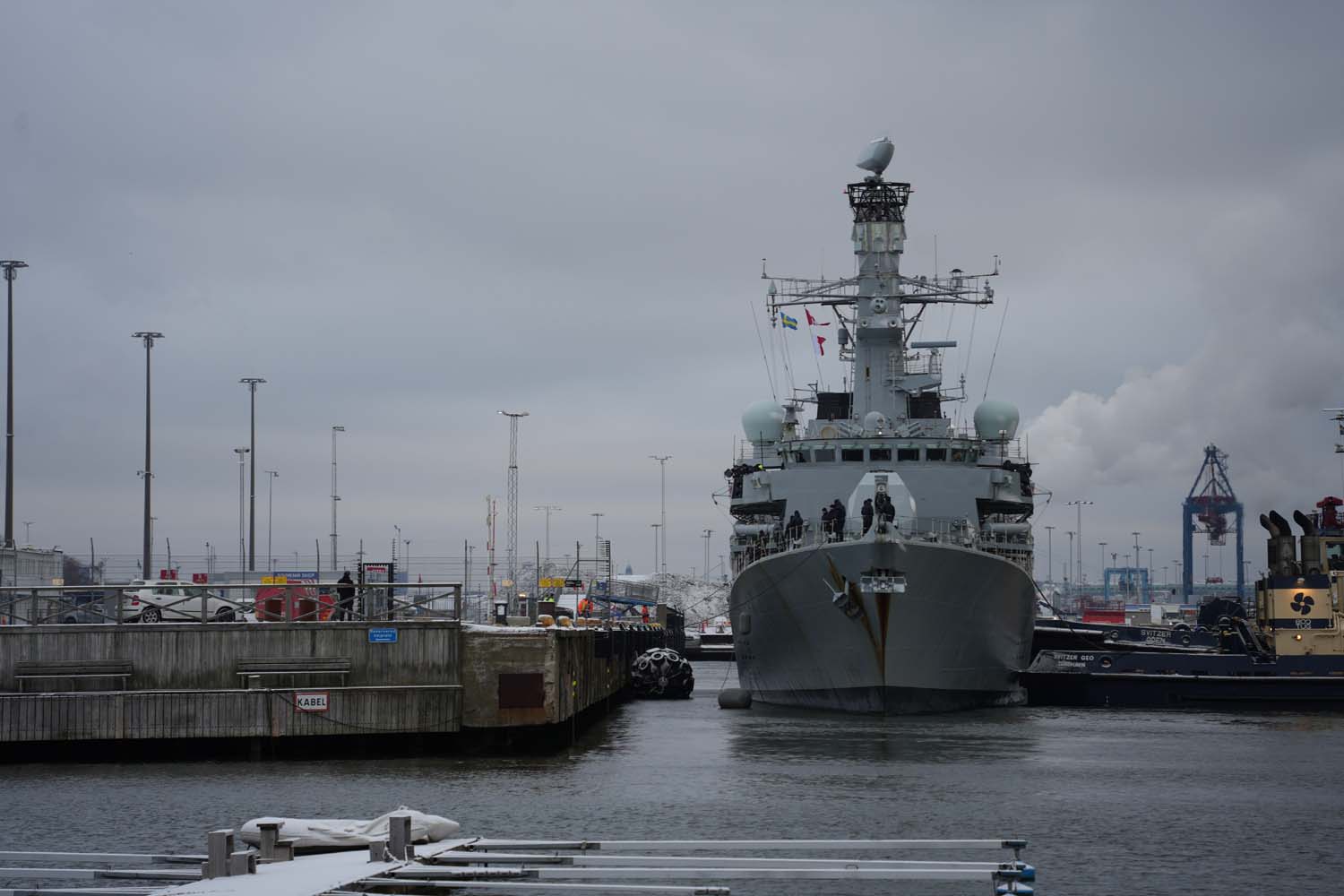 HMS Richmond has arrived in Gothenburg ahead of deploying to the Baltic Sea to support Joint Expeditionary Force operations. Picture: Olof Wenderberg/Swedish Armed Forces