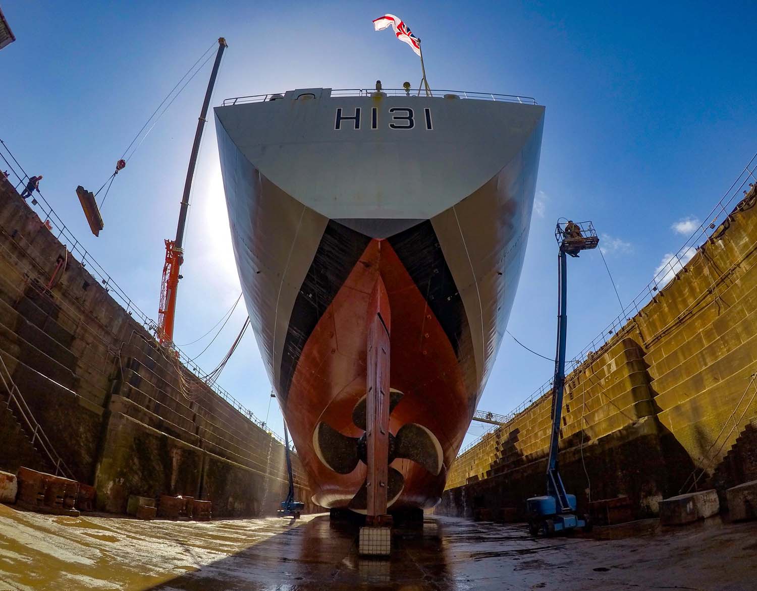 Scott free of water as survey ship dry docks