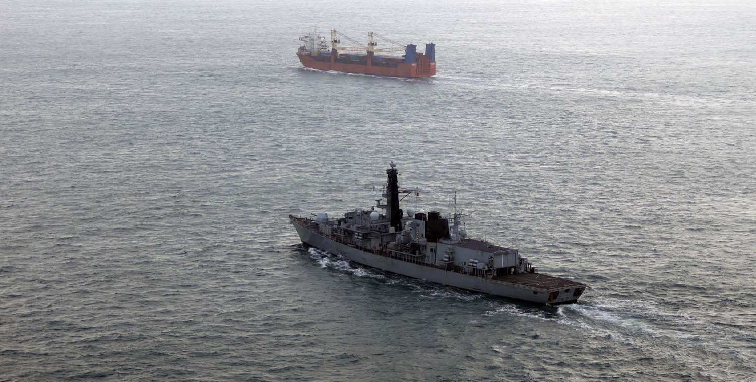Royal Navy frigate HMS Somerset monitors Russian merchant ship Baltic Leader in the Channel, part of a 3-day operation keeping watch on a Russian task group passing the UK.