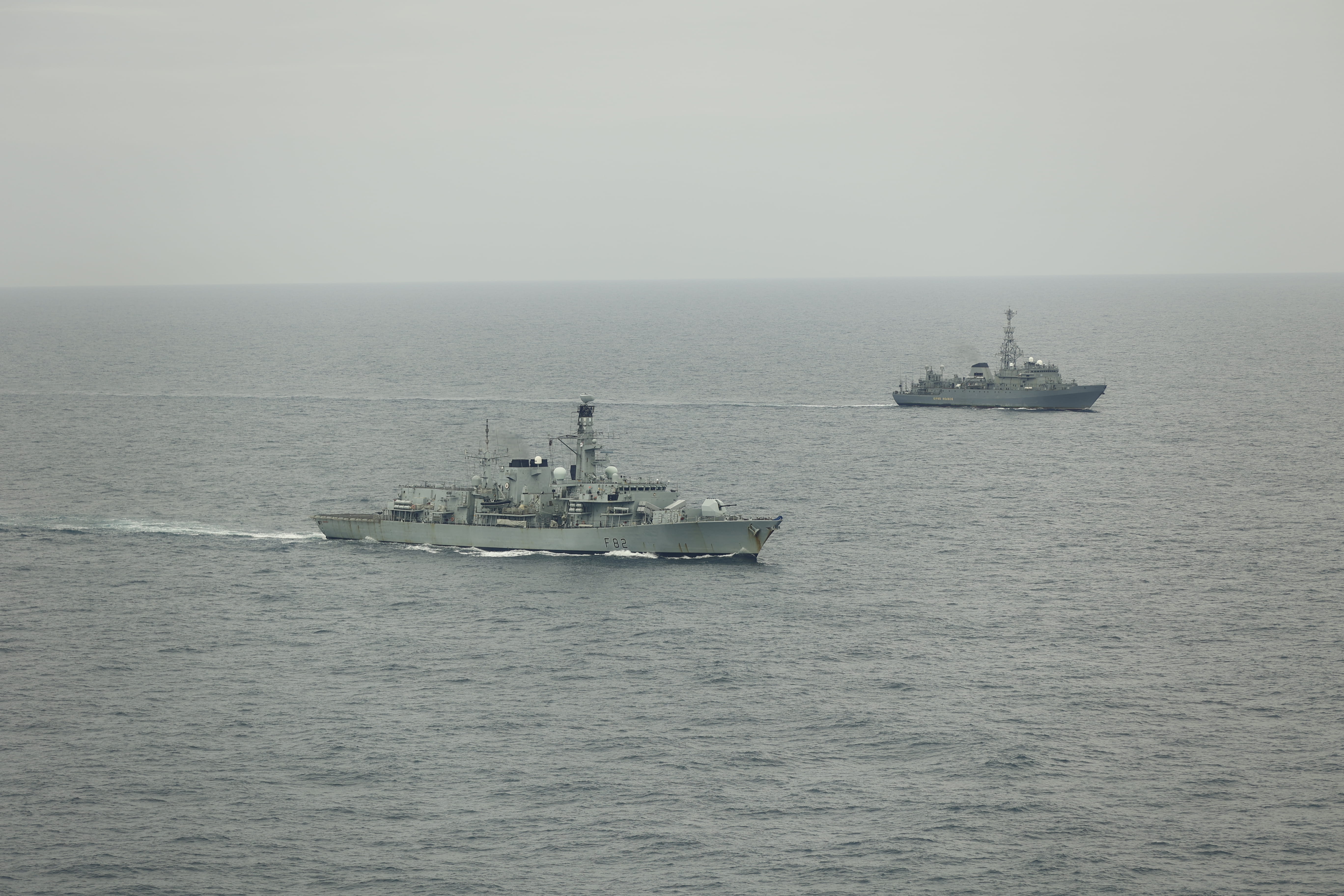 HMS Somerset monitors the Russian ship Yuri Ivanov