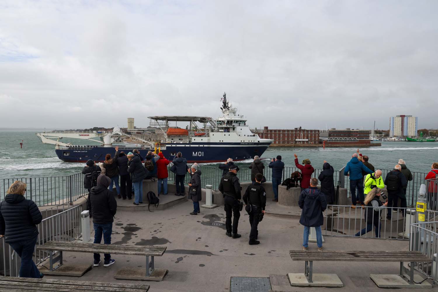 HMS Stirling Castle arrives in Portsmouth for the first time