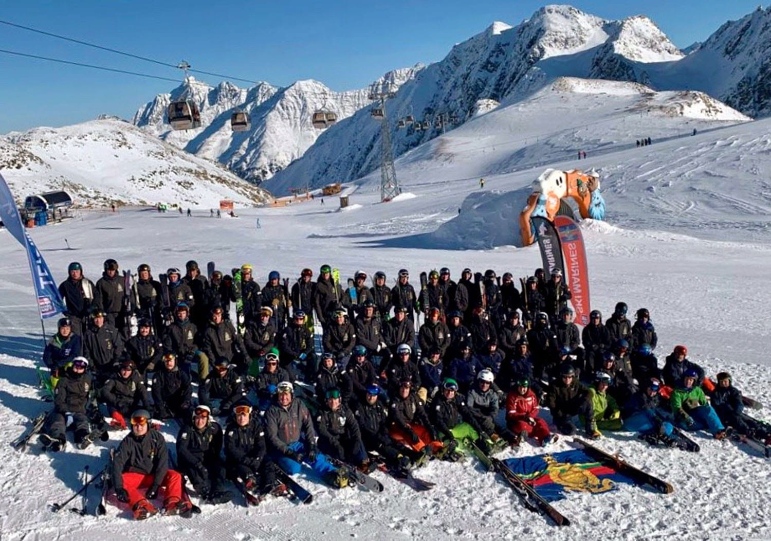 Sailors and marines grow classier on the glacier during Telemark ski camp