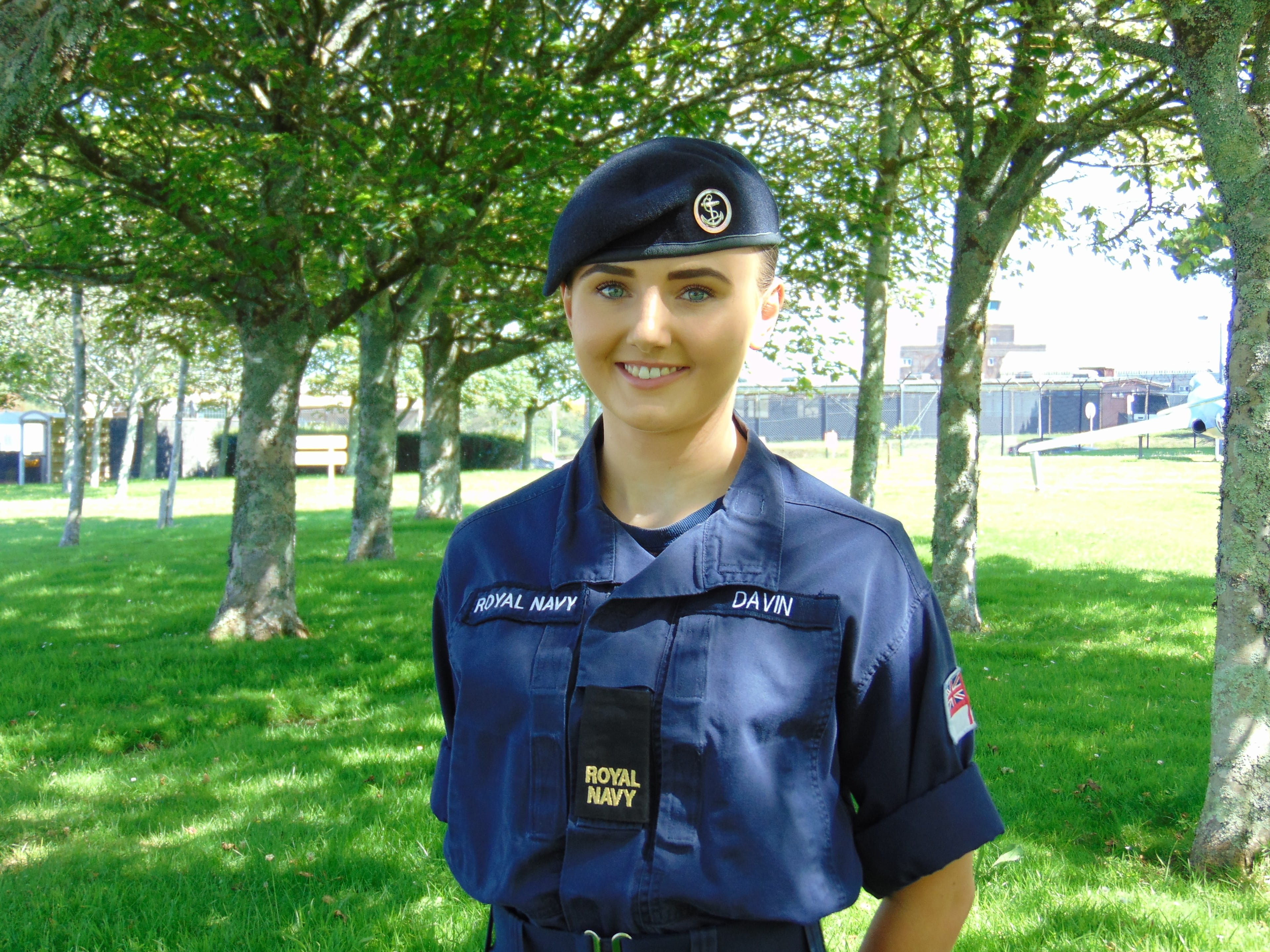 Medical Assistant Tayla Davin in the grounds of RNAS Culdrose