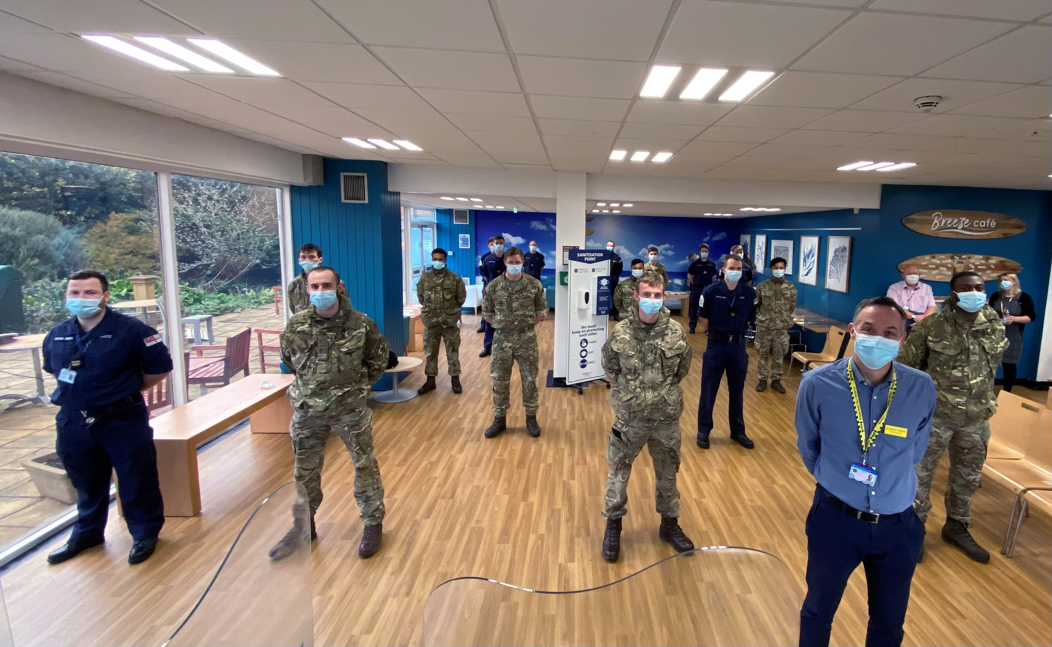 The military team who've been helping out at Yeovil Hospital