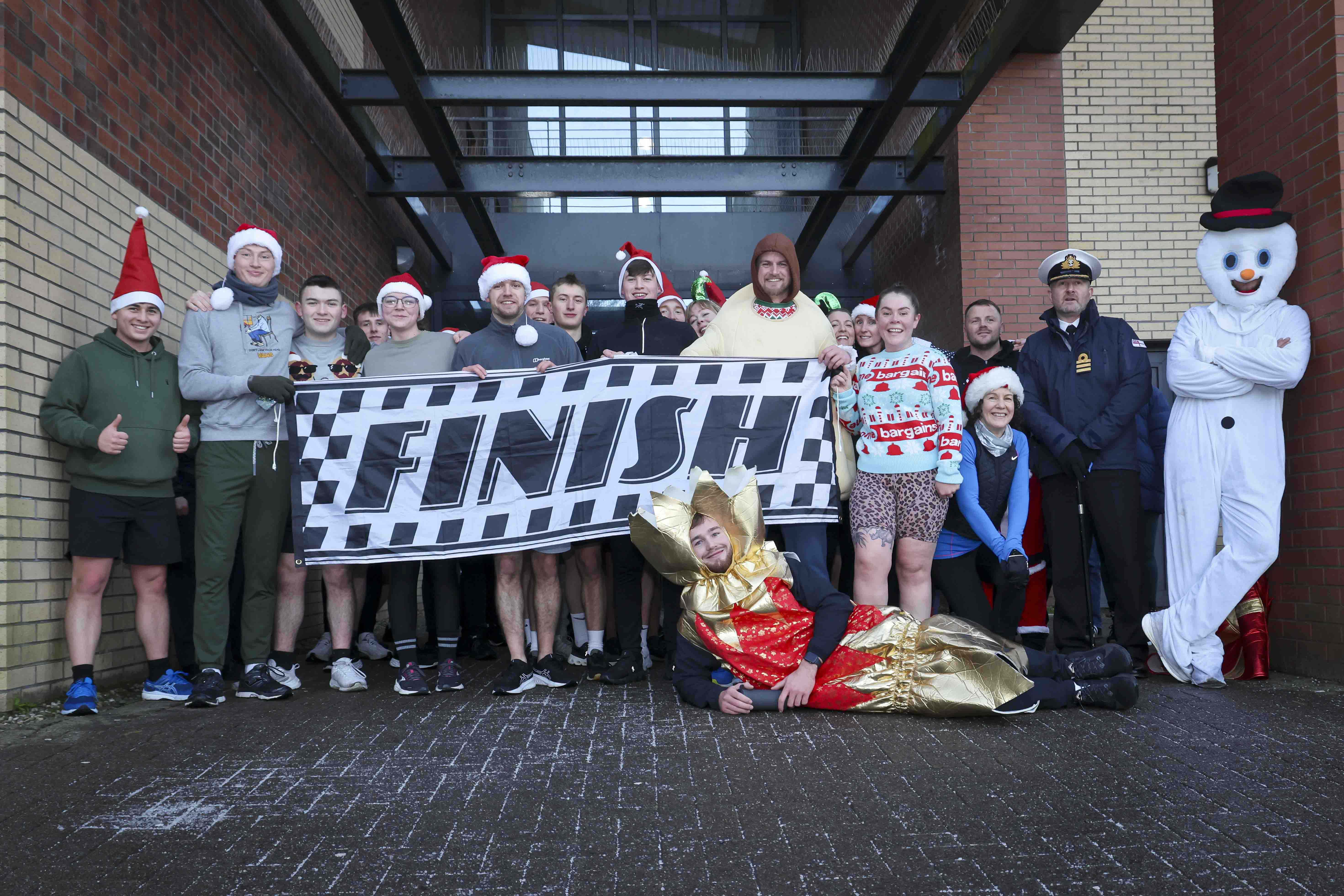 Runners at the finish line.