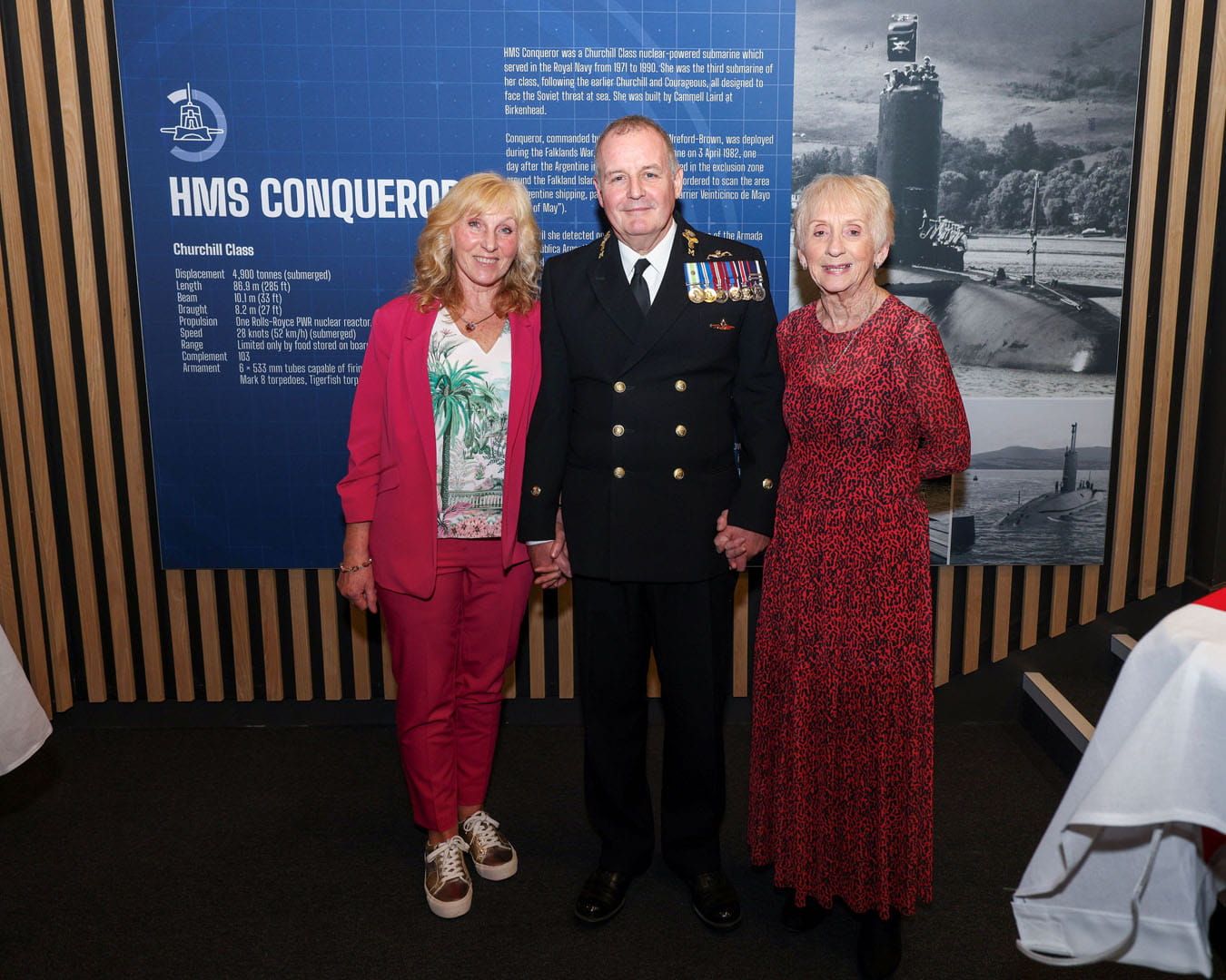 CPO Gary Hutchinson flanked by his wife Deborah and his mother-in-law Ann at his farewell event in Faslane CPO Gary Hutchinson flanked by his wife Deborah and his mother-in-law Ann at his farewell event in Faslane