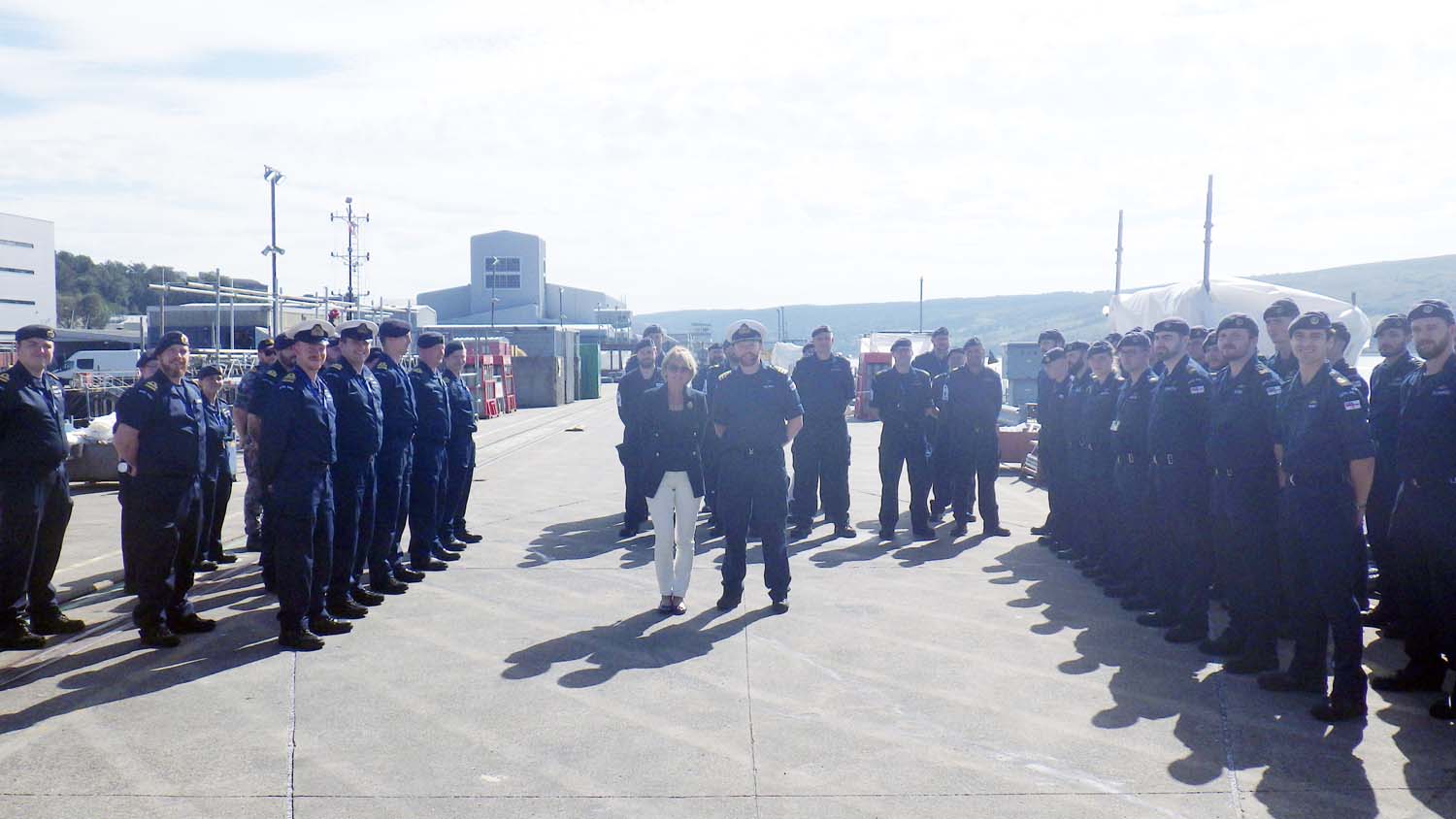 Artful grateful as submarine’s sponsor drops in to recognise crew