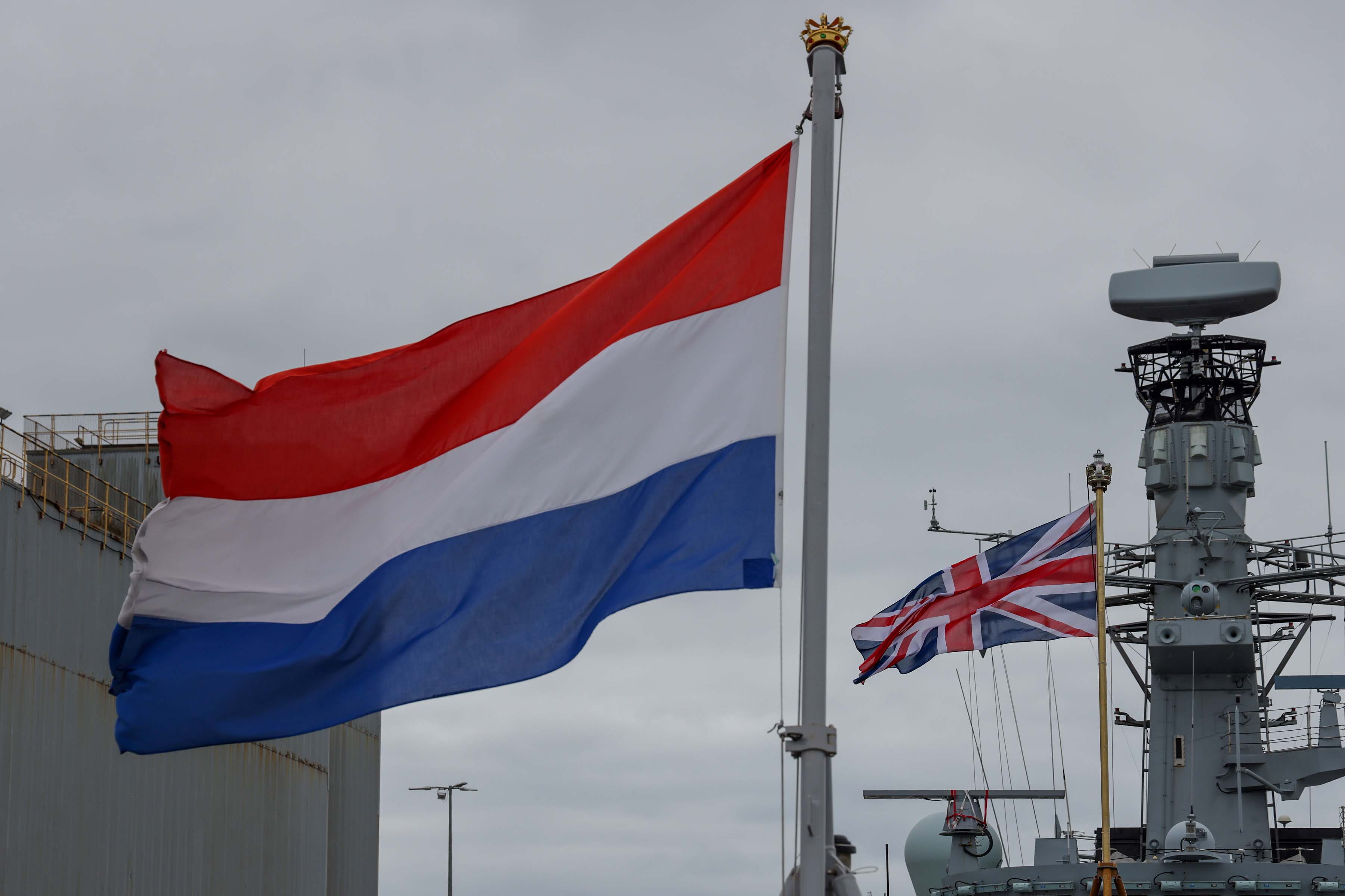 The Dutch and UK flags flying in Devoport today The Dutch and UK flags flying in Devoport today